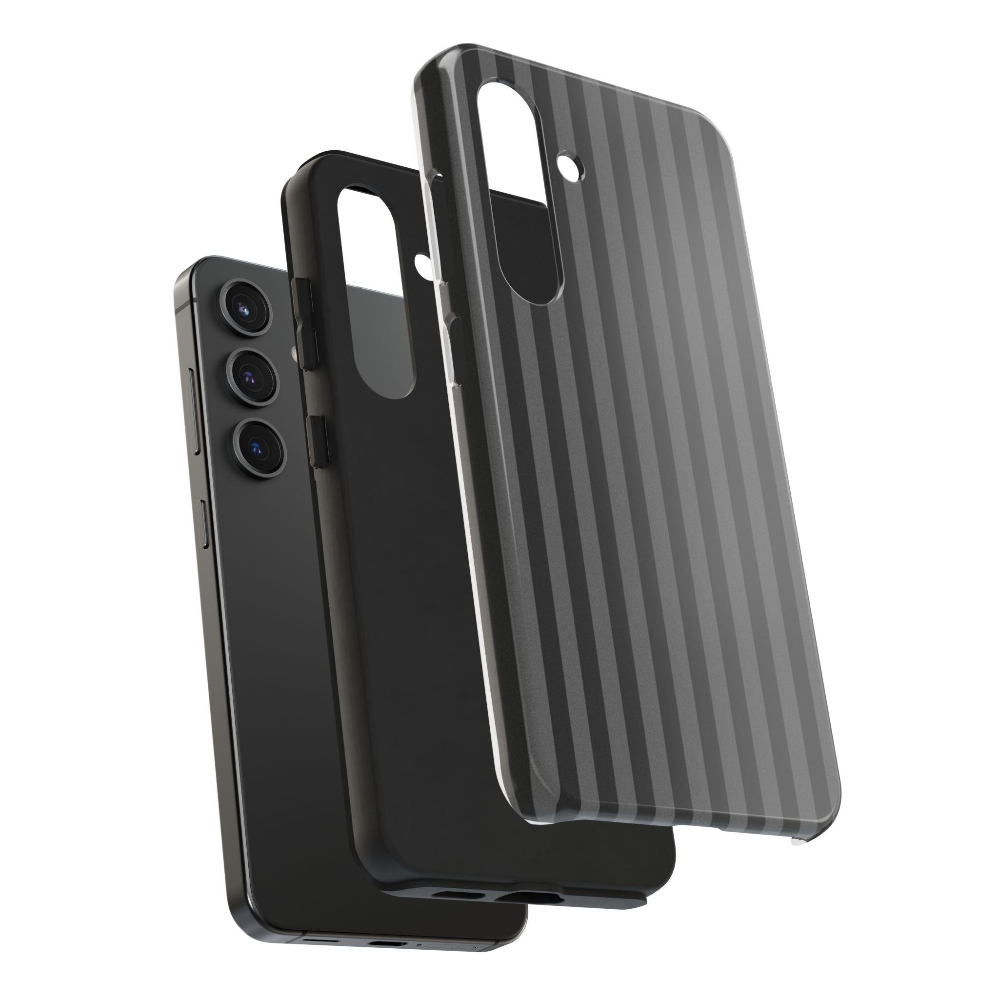 Dark Grey and Black Stripes Phone Case