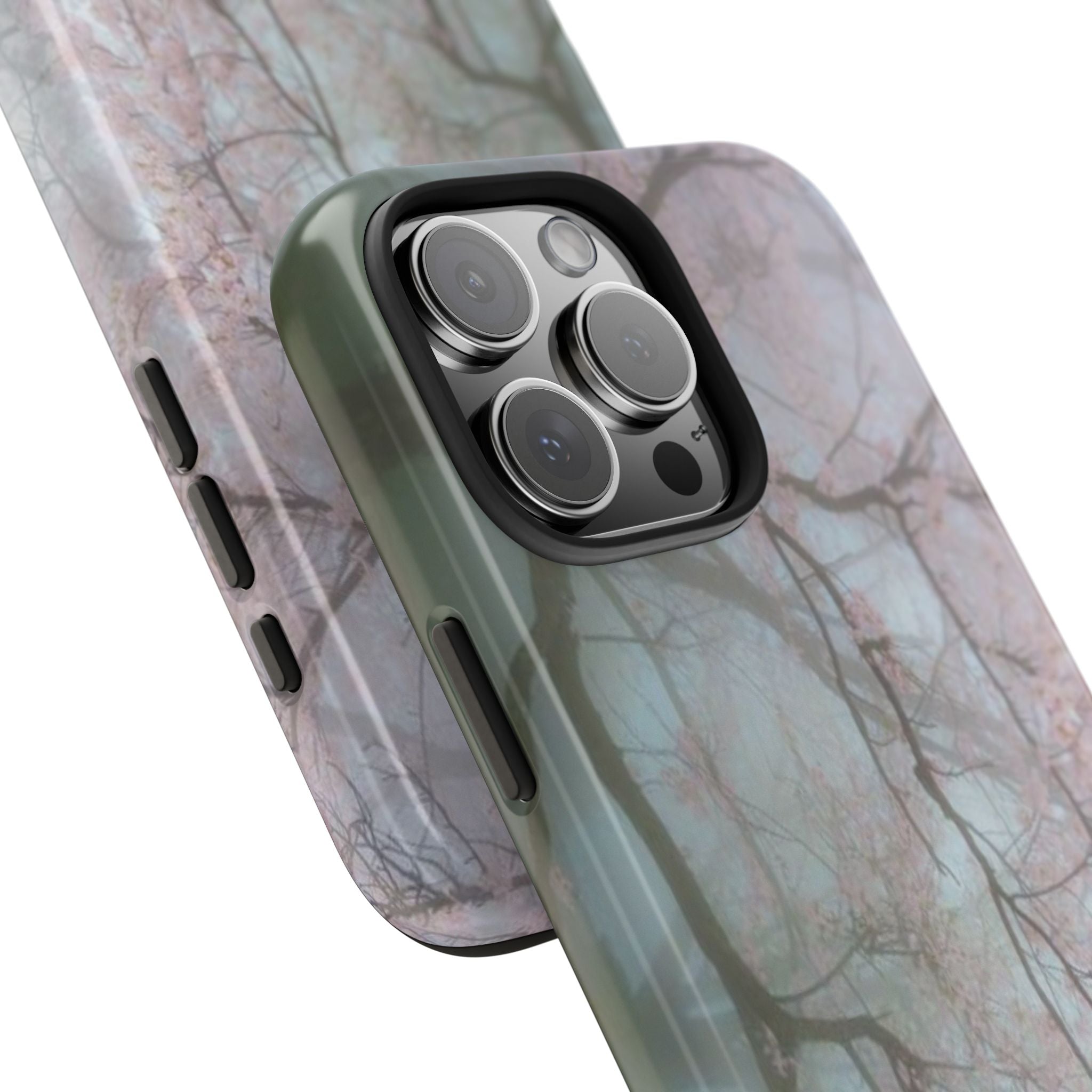 Foggy Cherry Blossom Cyber Phone Case  - Tough Impact-Resistant Case