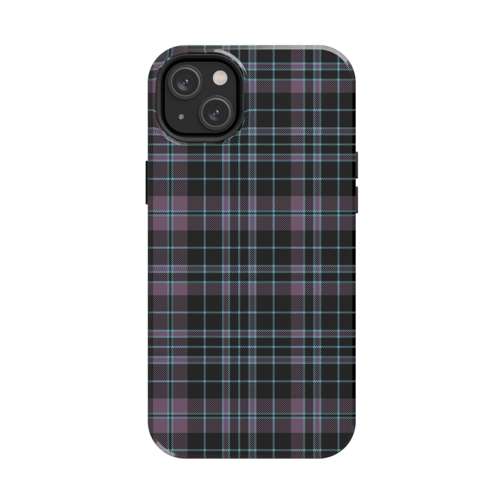 Punk Purple and Blue Plaid Phone Case