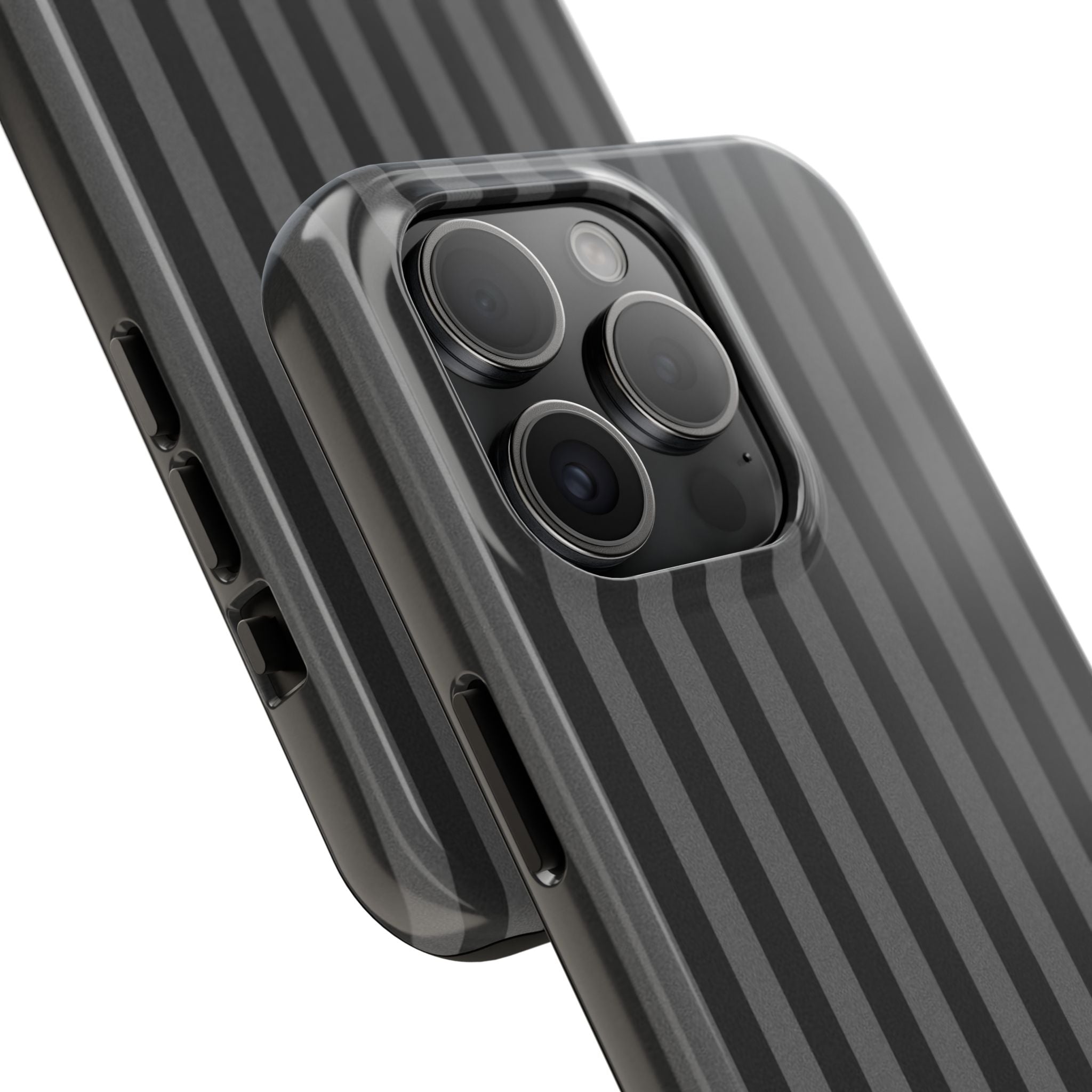 Dark Grey and Black Stripes Phone Case
