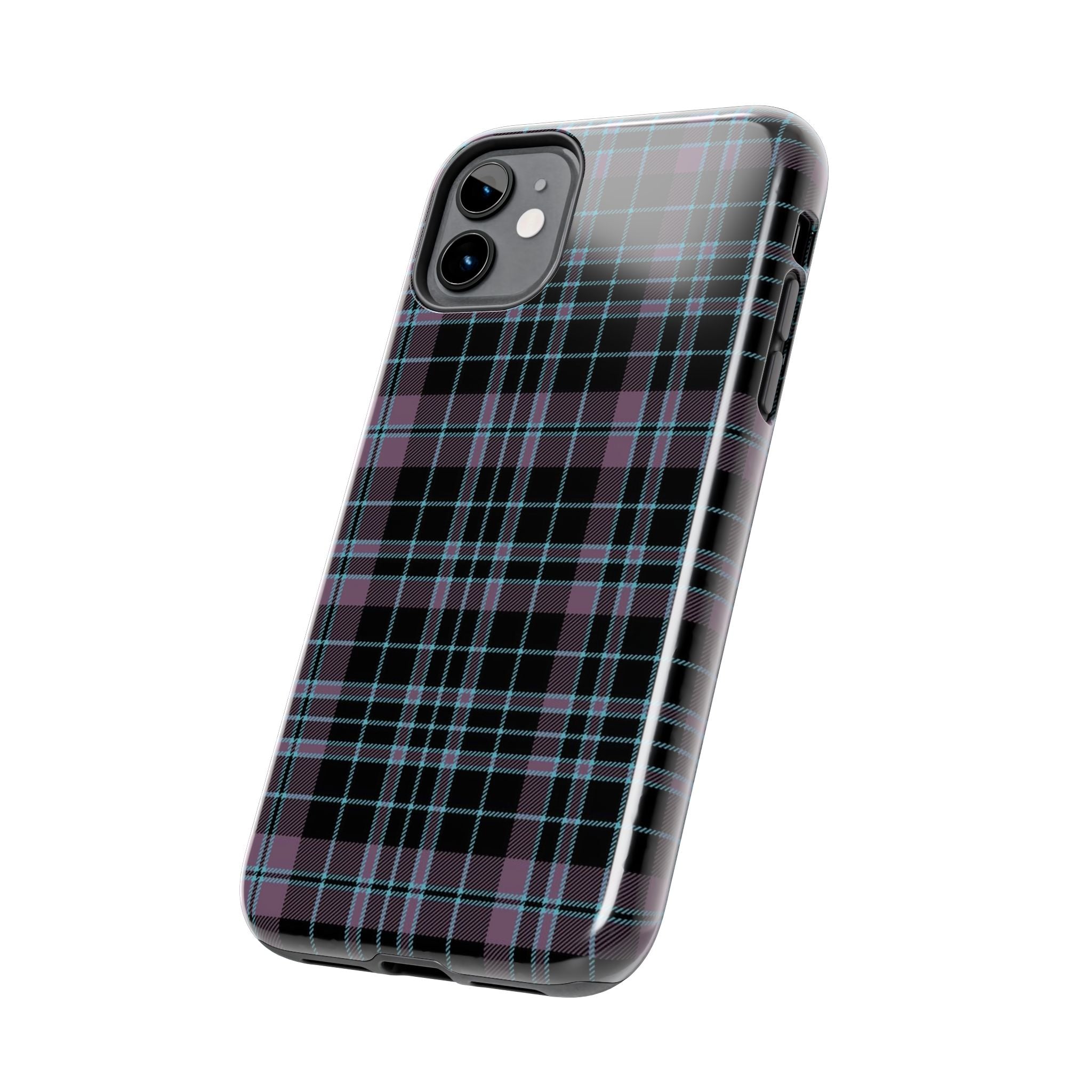 Punk Purple and Blue Plaid Phone Case
