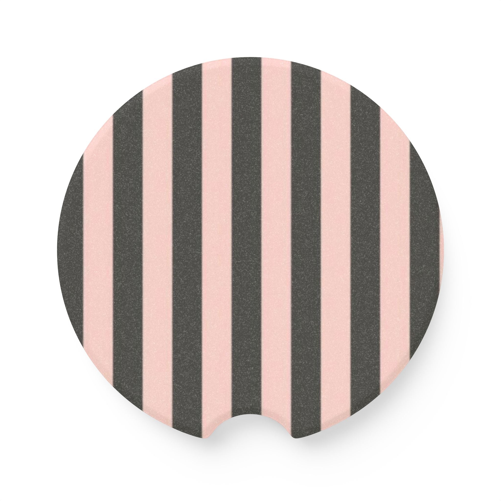 Striped Pink and Black Car Coaster - Made of Soapstone