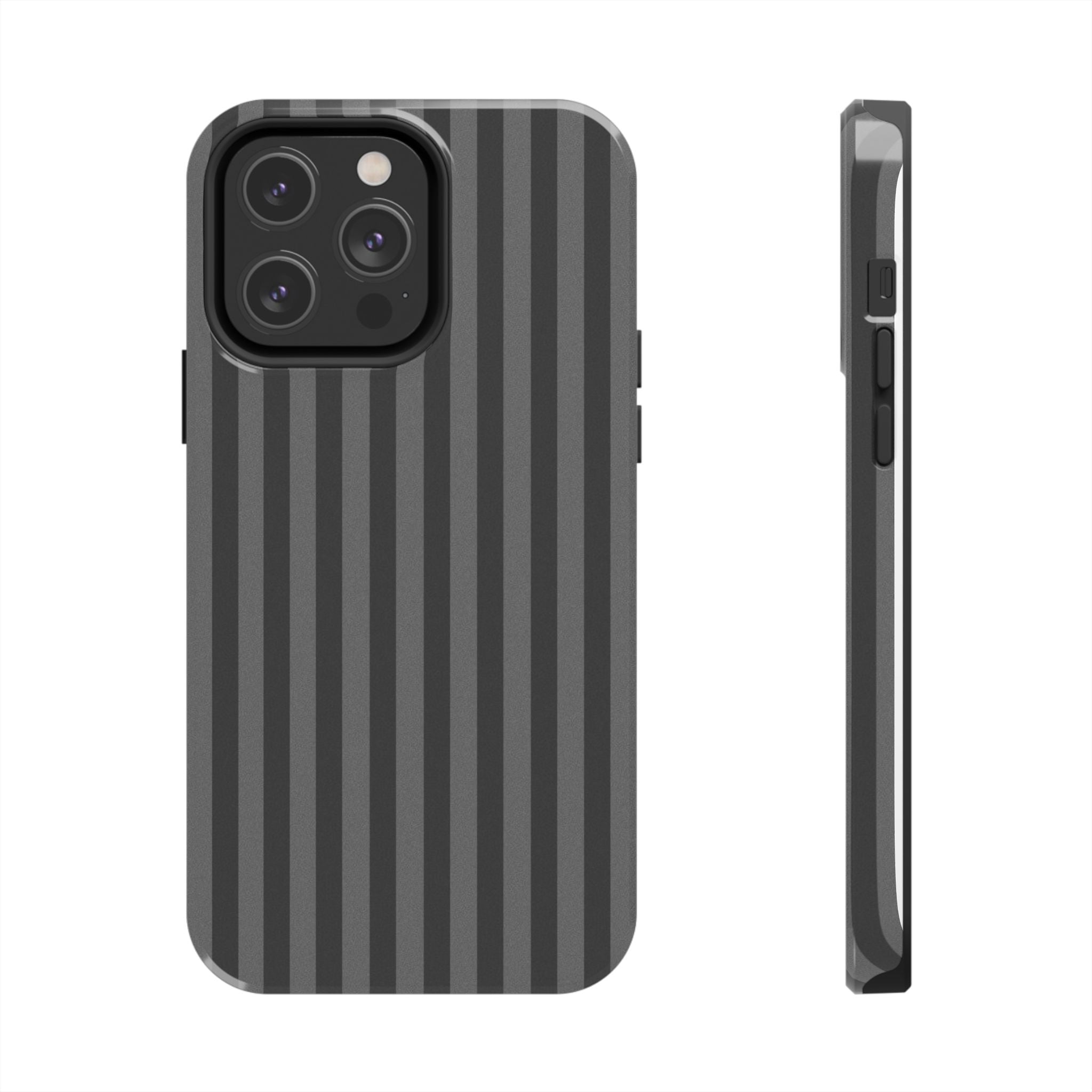 Dark Grey and Black Stripes Phone Case
