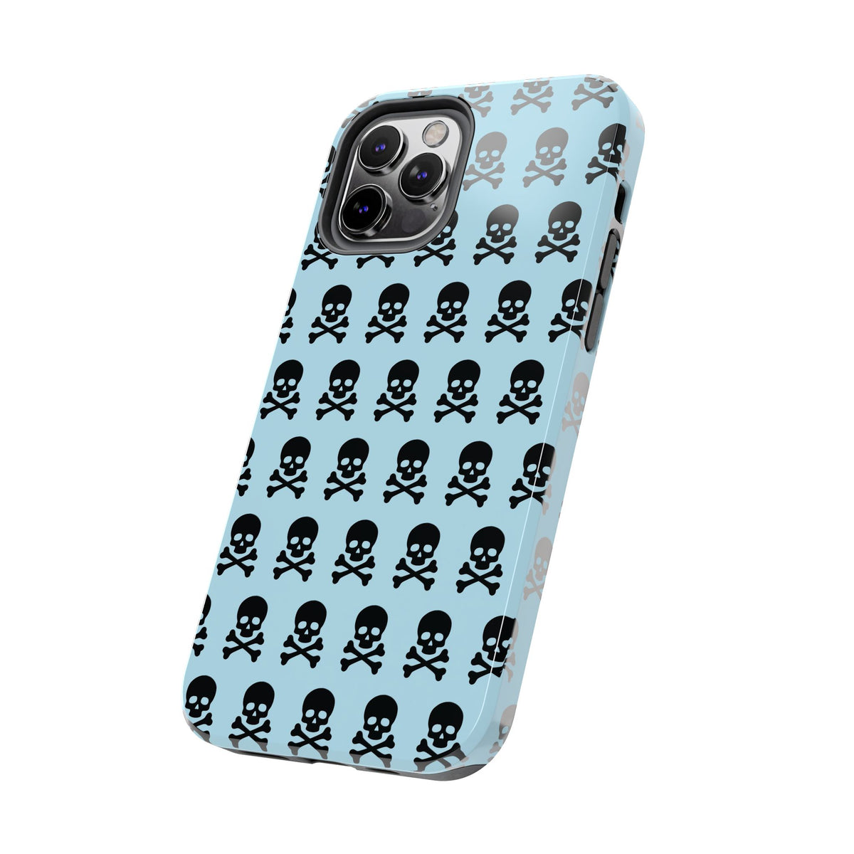 Blue Punk Skull Print Phone Case