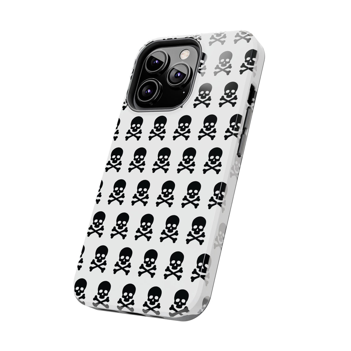 White Punk Skull Print Phone Case