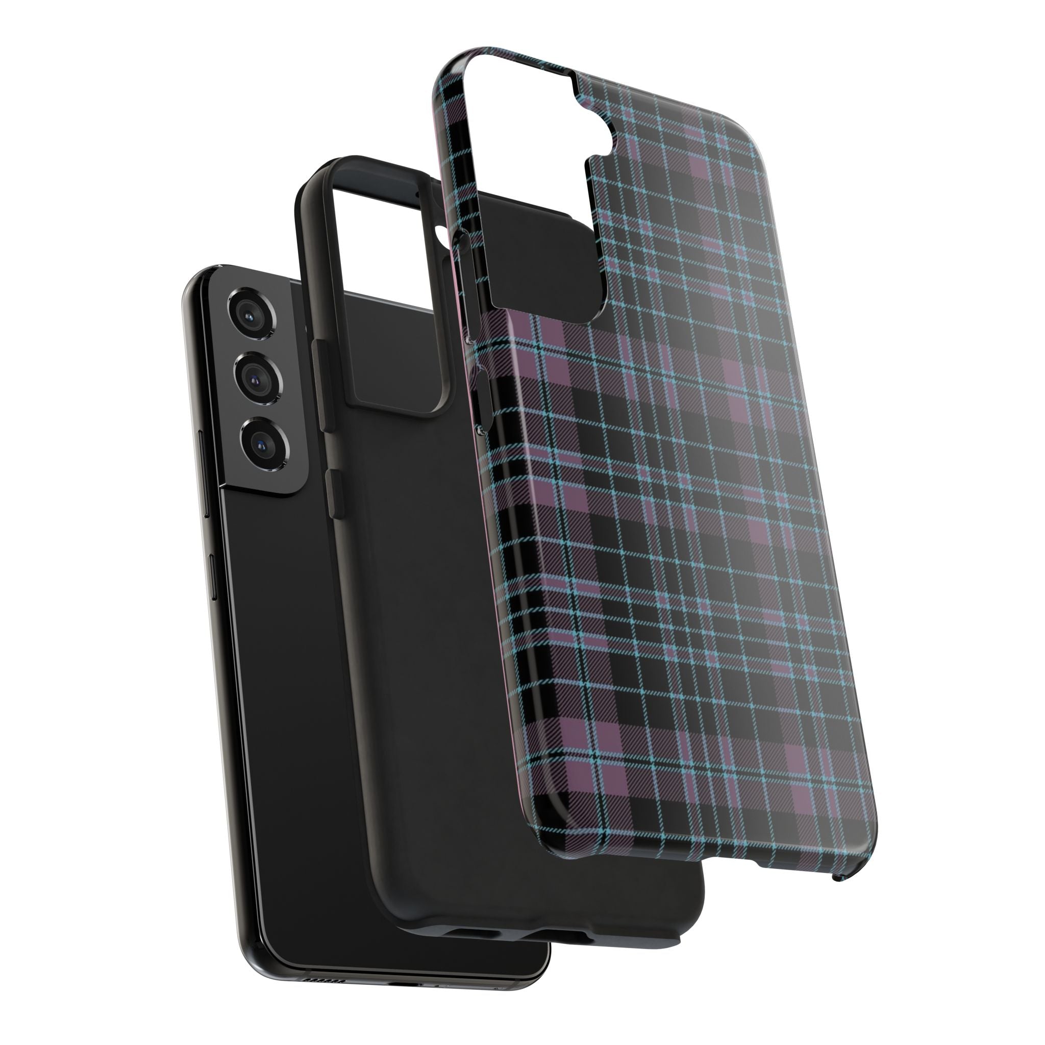 Punk Purple and Blue Plaid Phone Case