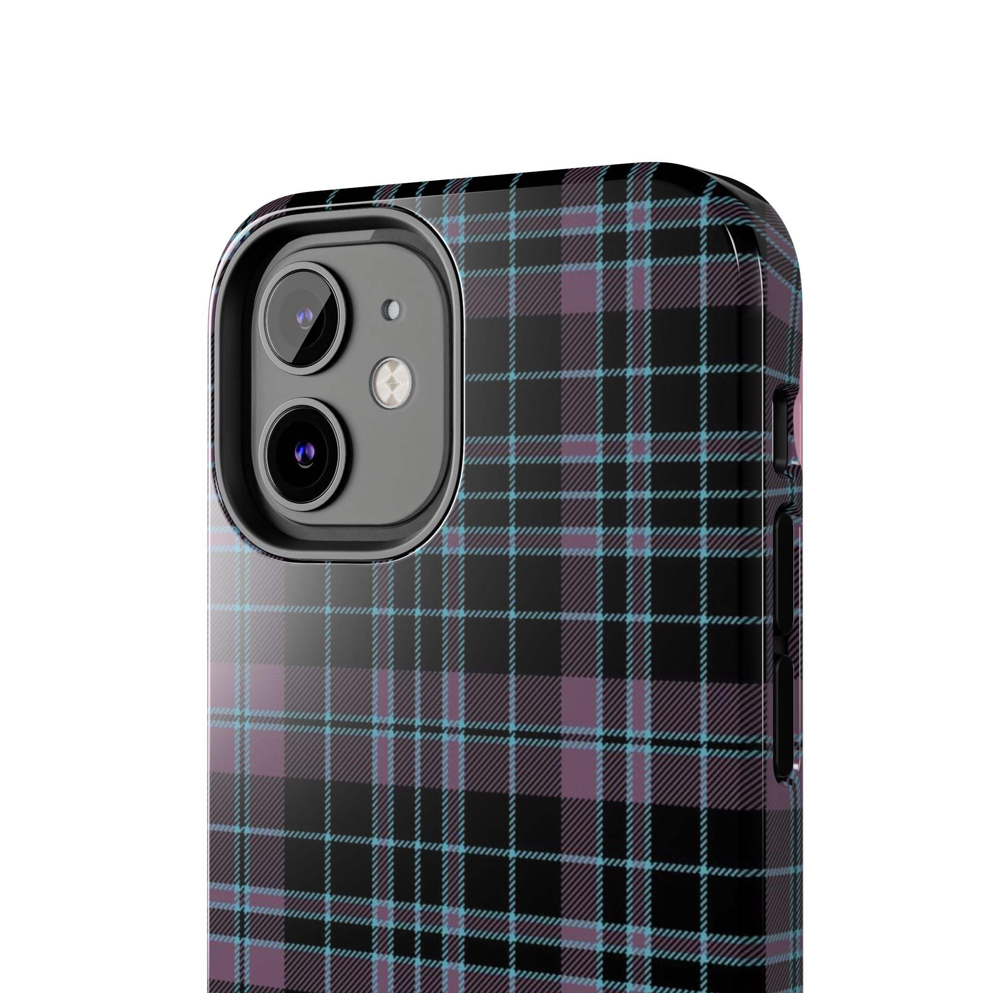 Punk Purple and Blue Plaid Phone Case