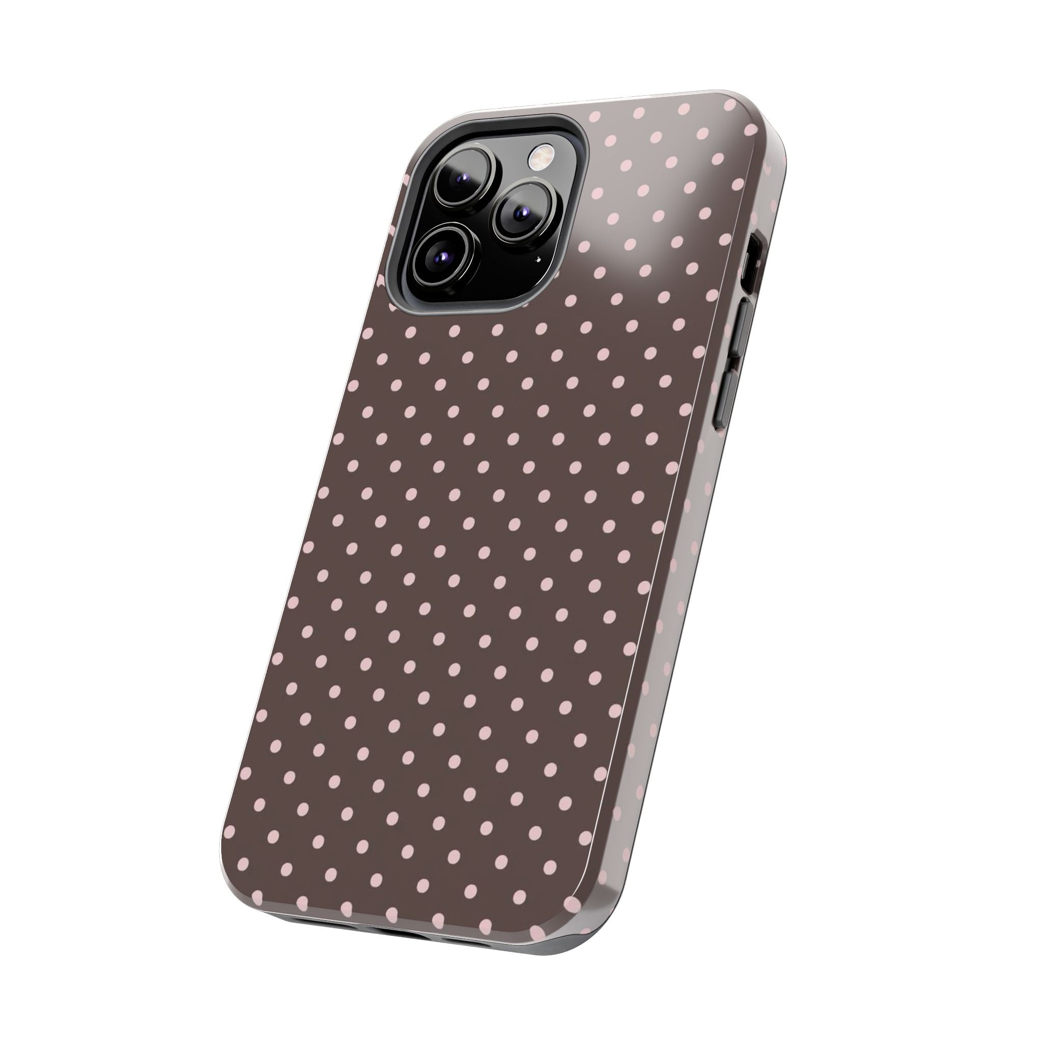 Brown with Pink Dots Phone Case  - Tough Impact-Resistant Case