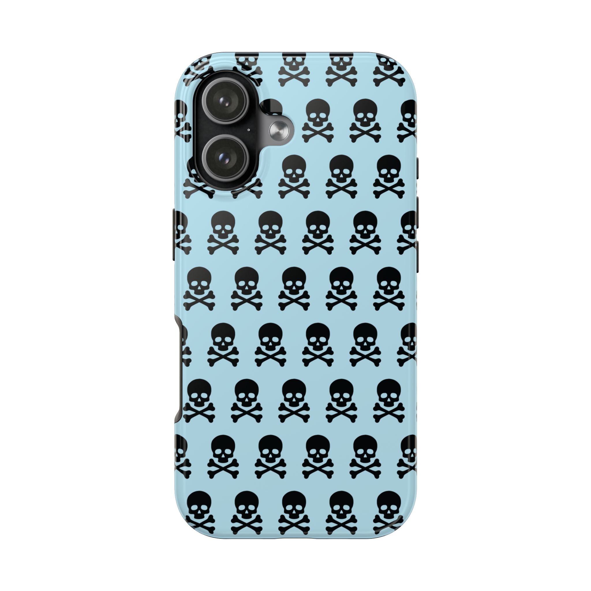 Blue Punk Skull Print Phone Case
