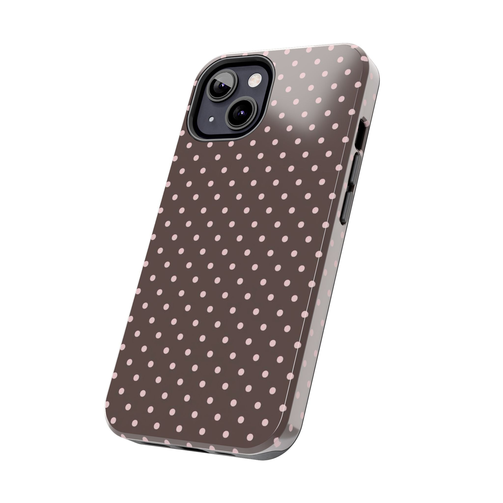 Brown with Pink Dots Phone Case  - Tough Impact-Resistant Case