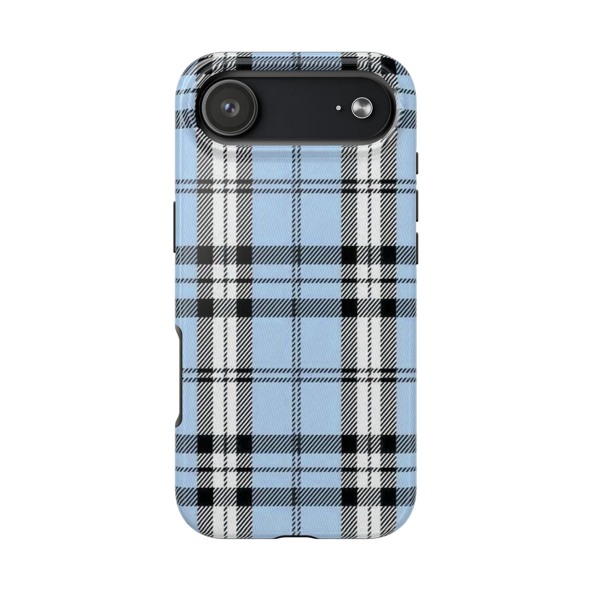 Light Baby Blue Gingham Plaid Phone Case