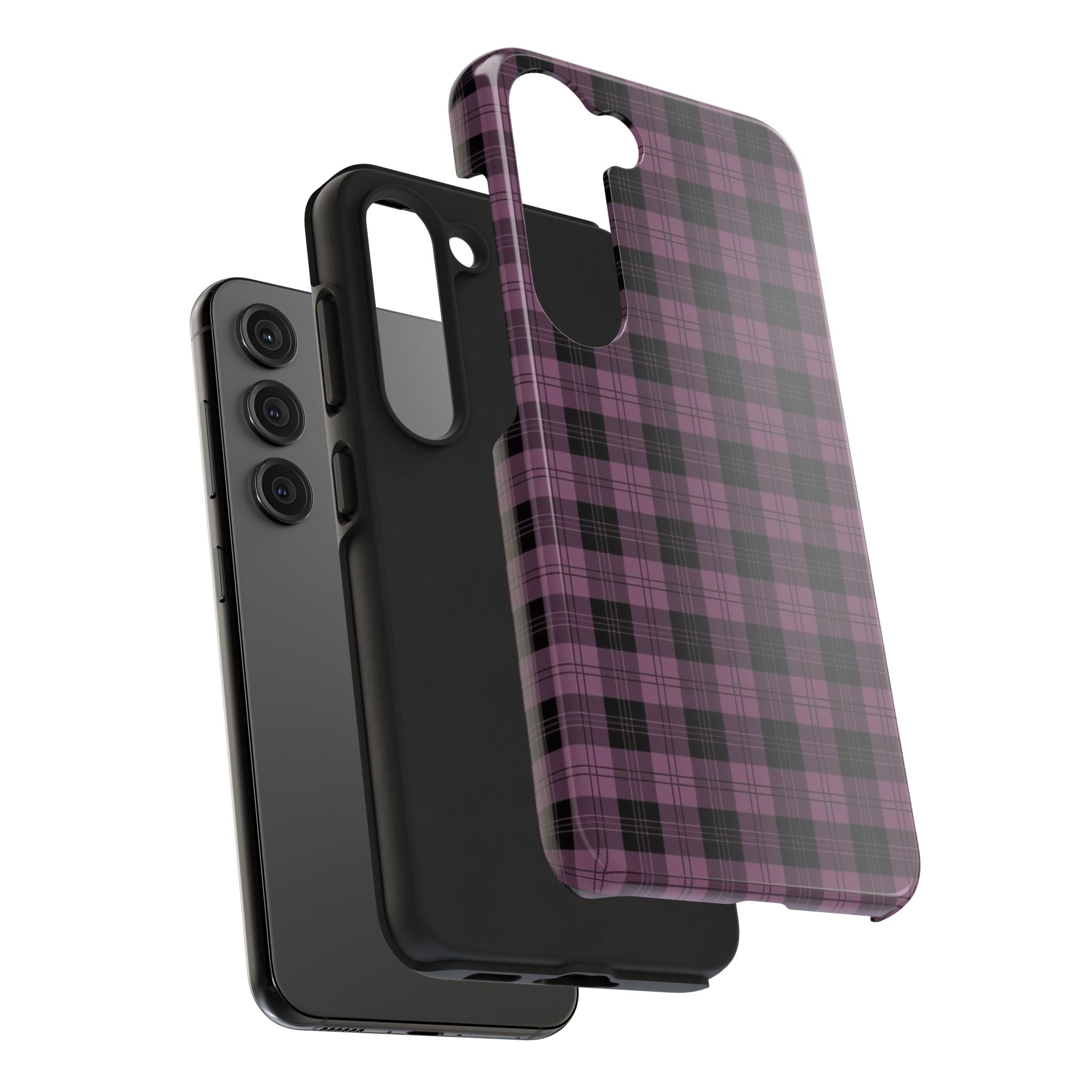 Emo Dark Pink Gingham Plaid Phone Case  - Tough Impact-Resistant Case
