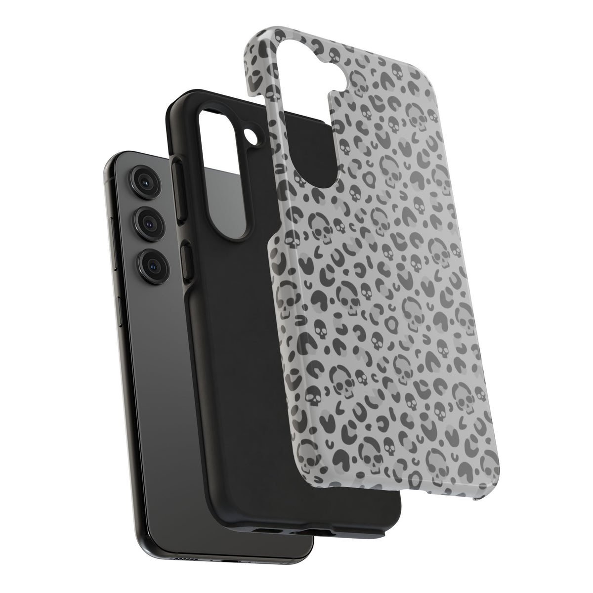 Skull Cheetah Grey Leopard Phone Case