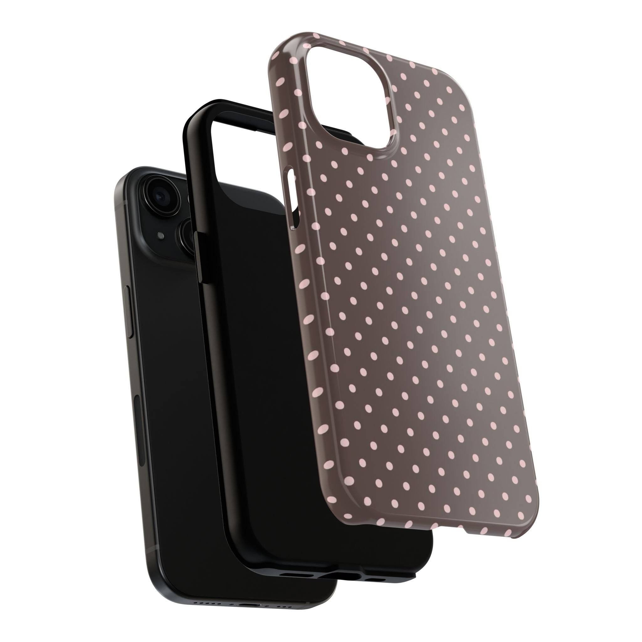 Brown with Pink Dots Phone Case  - Tough Impact-Resistant Case