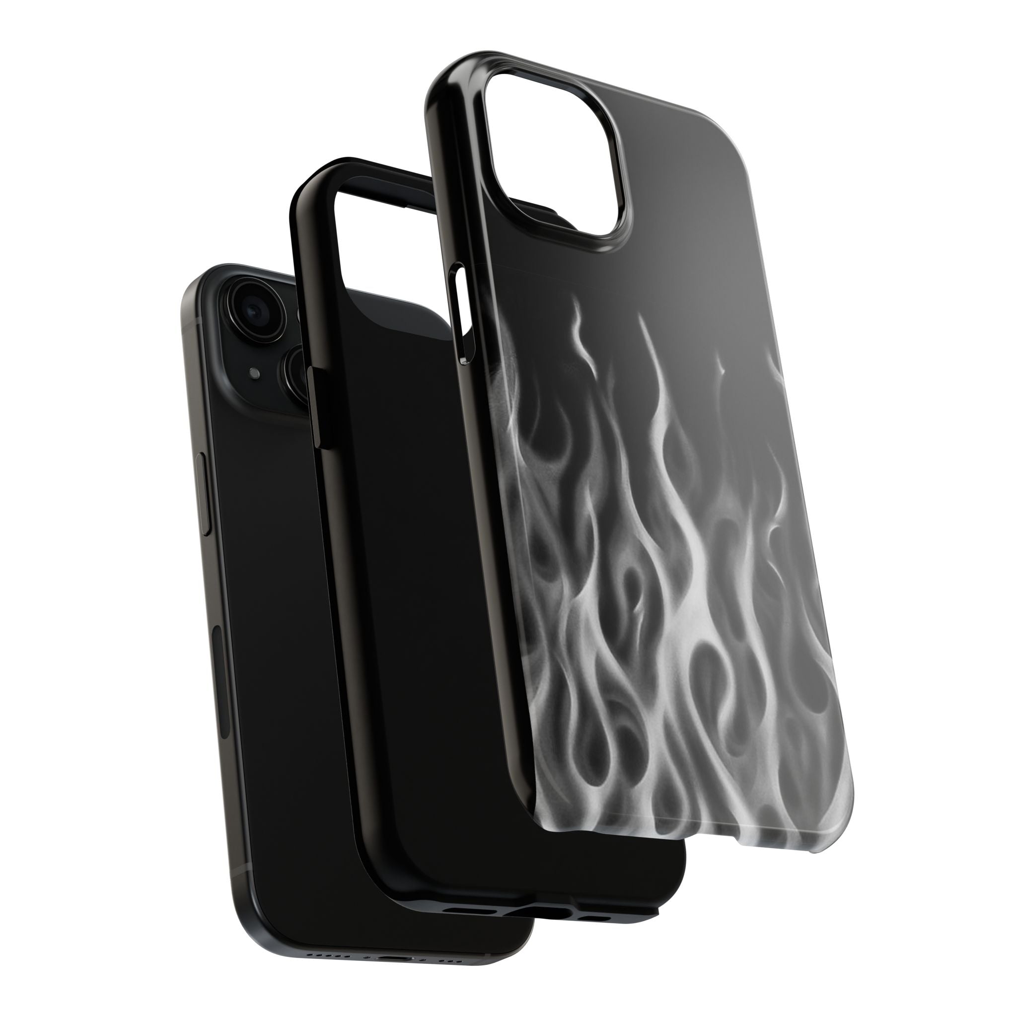 White Airbrush Flames Phone Case  - Tough Impact-Resistant Case