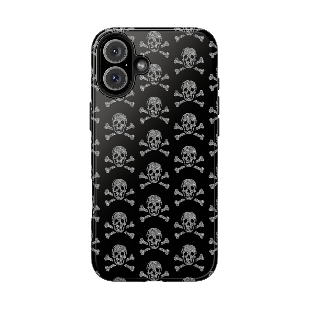 Silver Skull Print Phone Case  - Tough Impact-Resistant Case