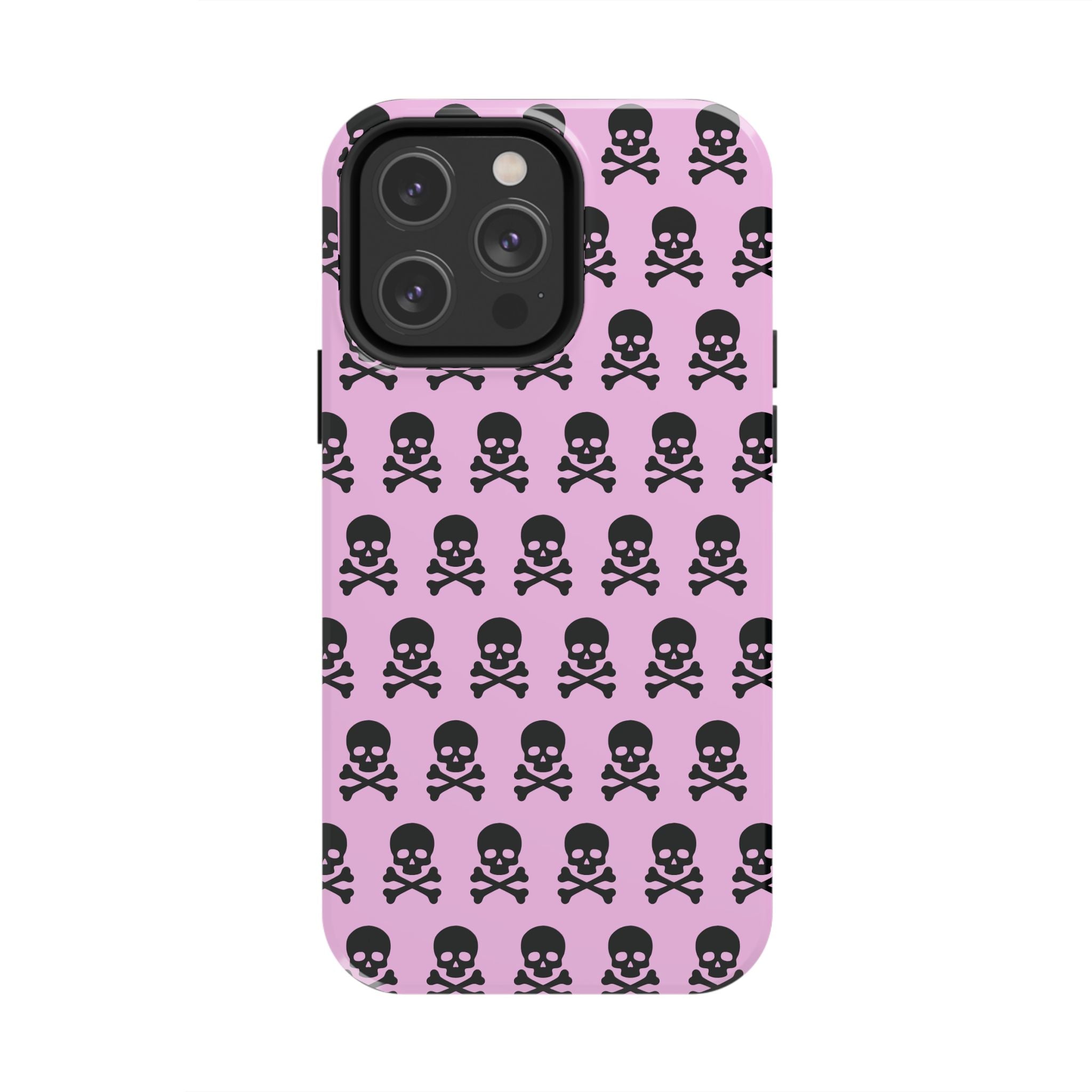 Pink Punk Skull Print Phone Case