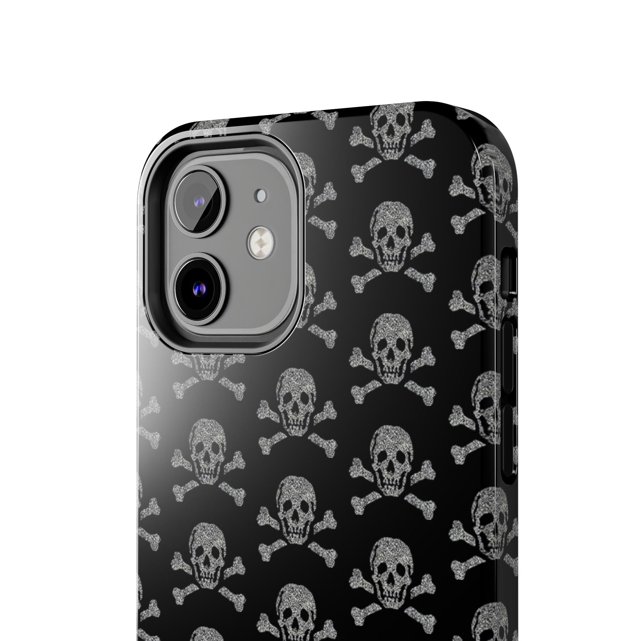 Silver Skull Print Phone Case  - Tough Impact-Resistant Case