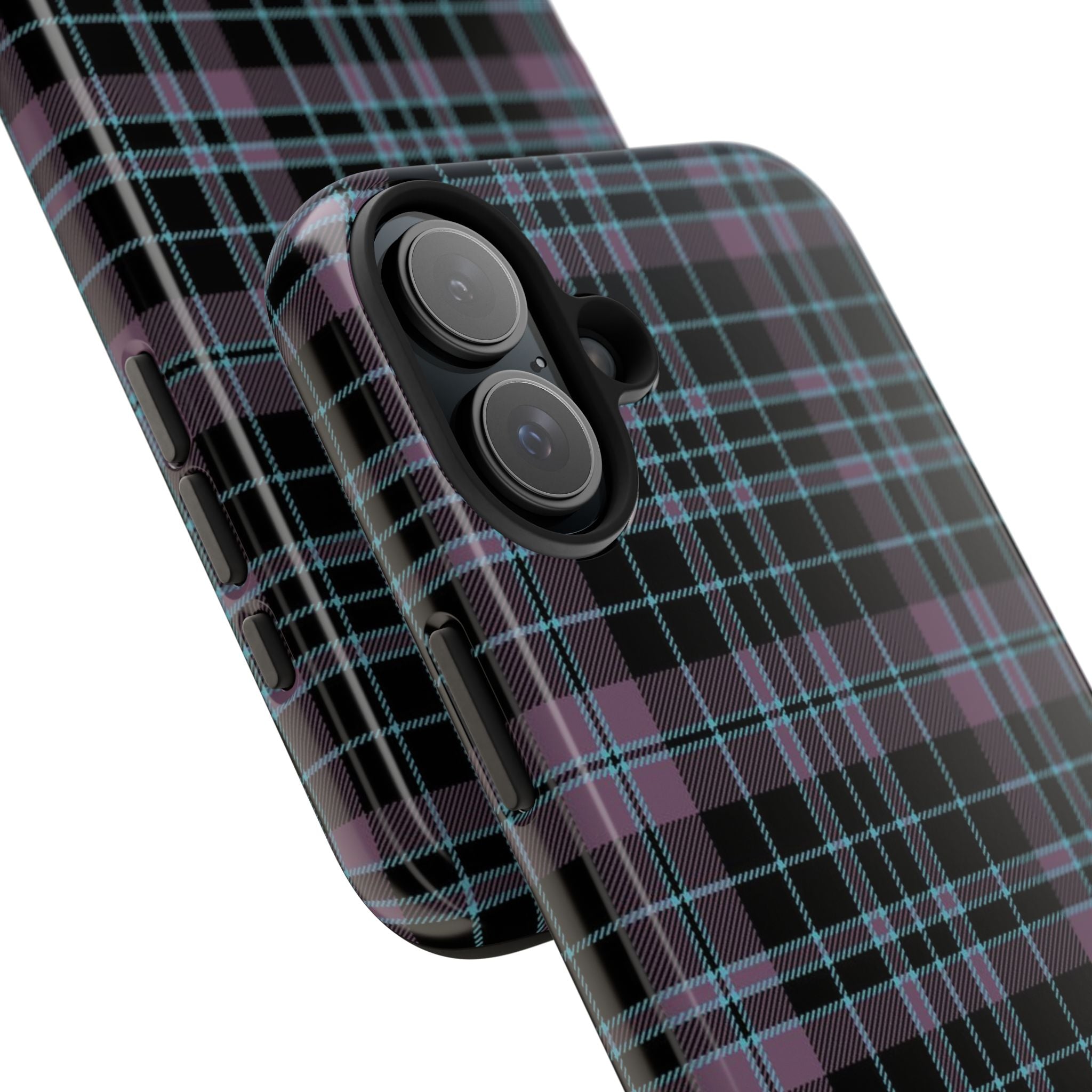 Punk Purple and Blue Plaid Phone Case