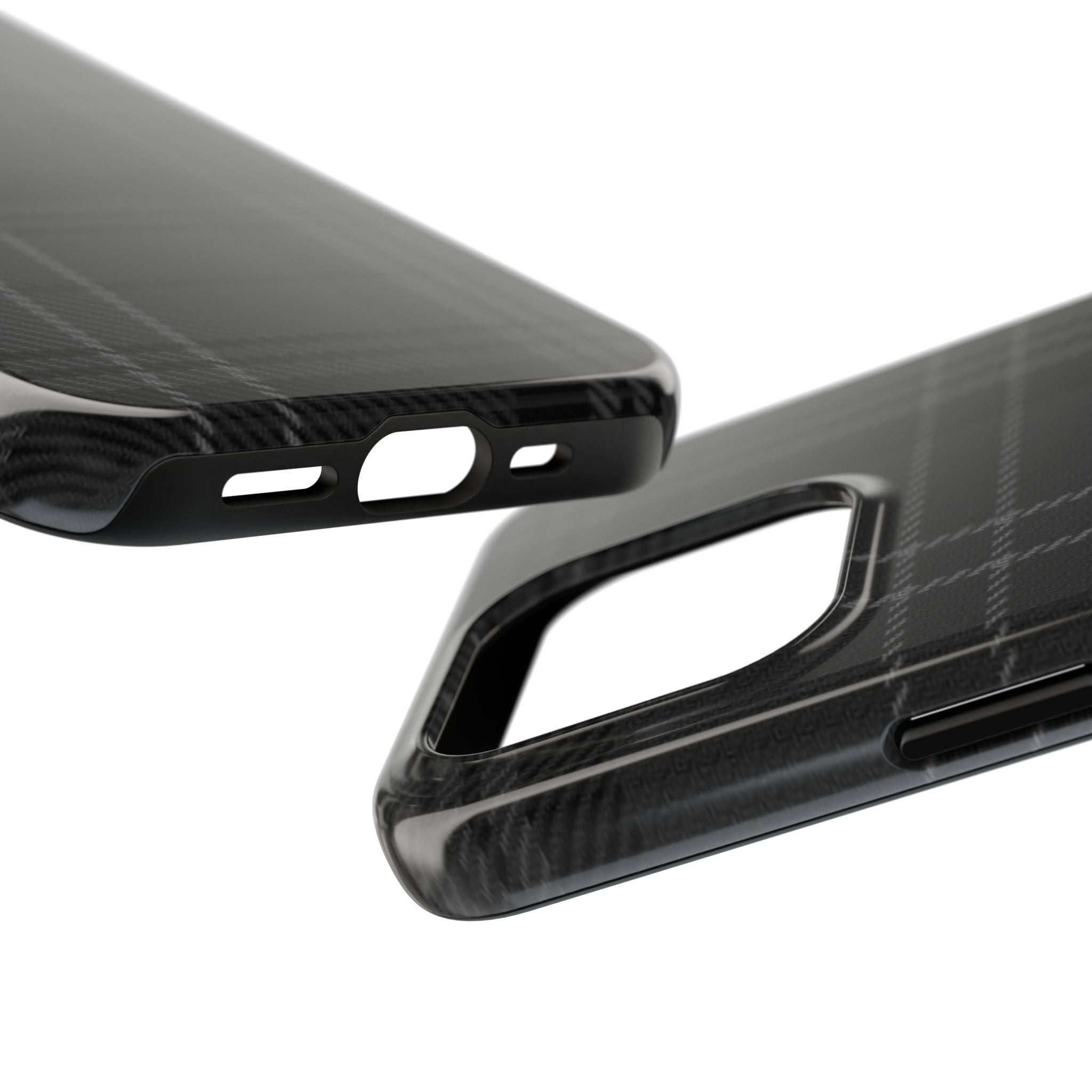 Black Plaid Phone Case  - Tough Impact-Resistant Case