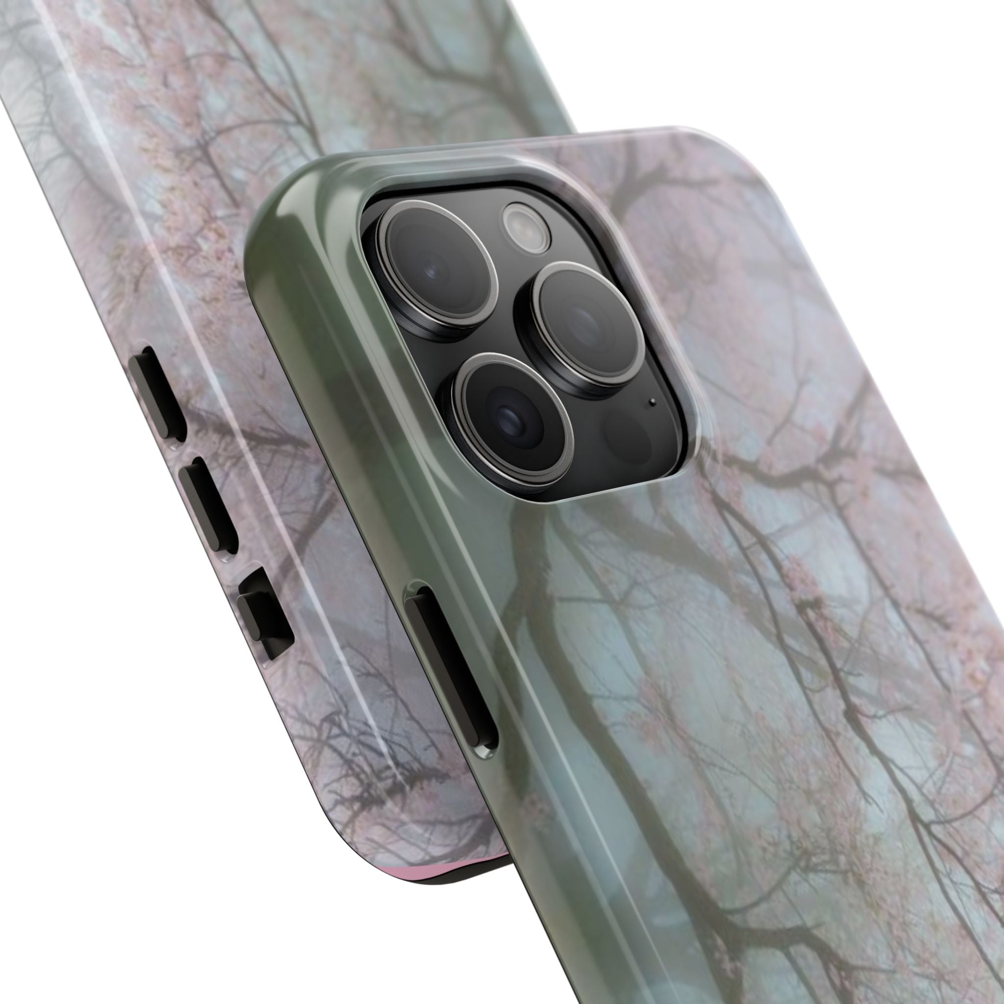 Foggy Cherry Blossom Cyber Phone Case  - Tough Impact-Resistant Case