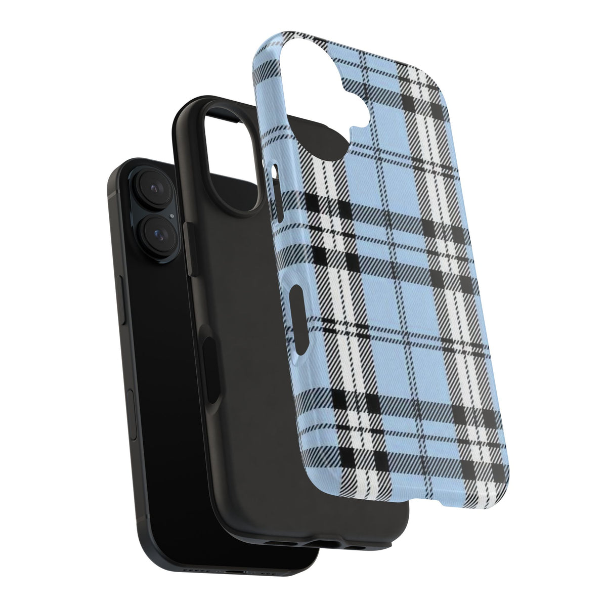 Light Baby Blue Gingham Plaid Phone Case