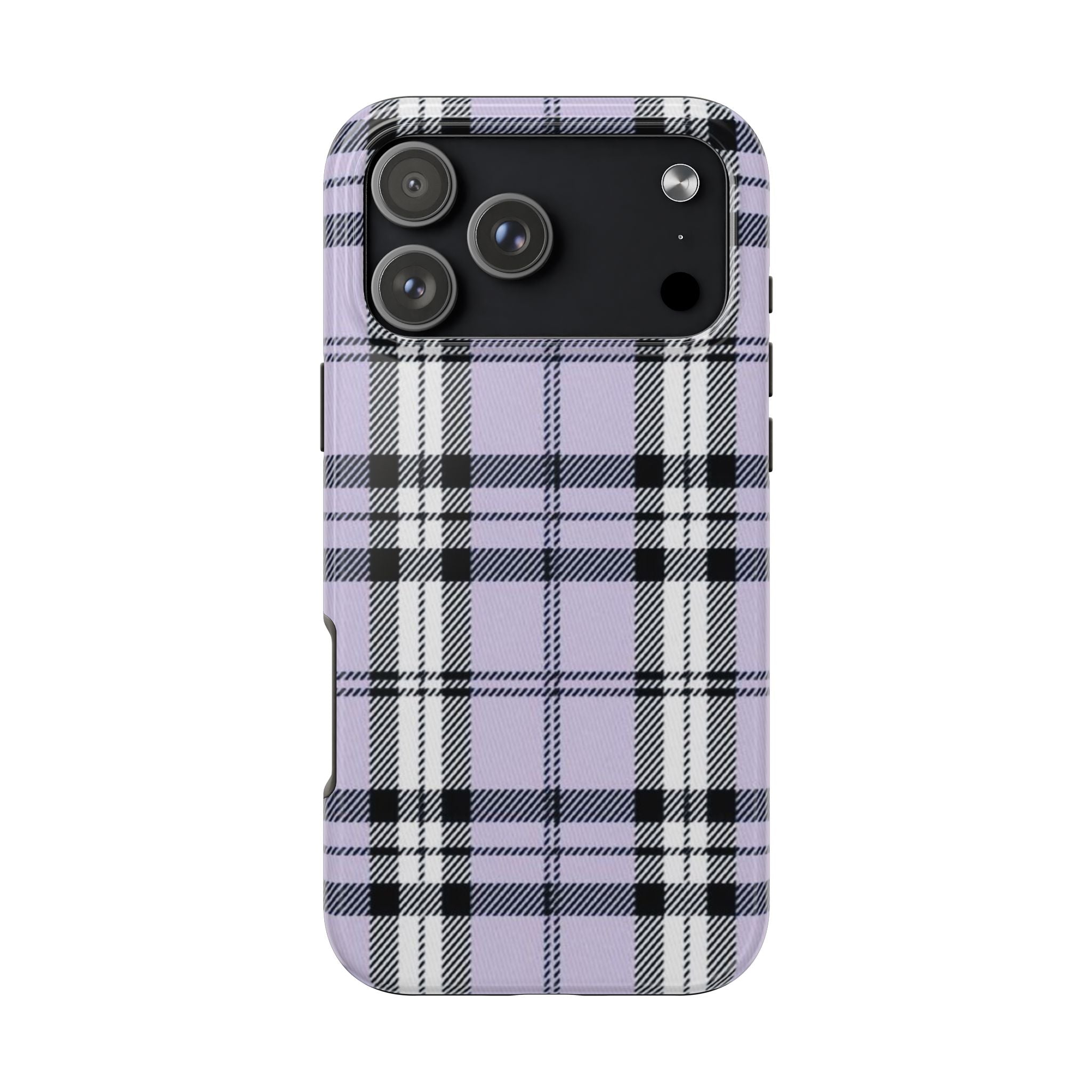 Lavender Light Purple Gingham Plaid Phone Case  - Tough Impact-Resistant Case