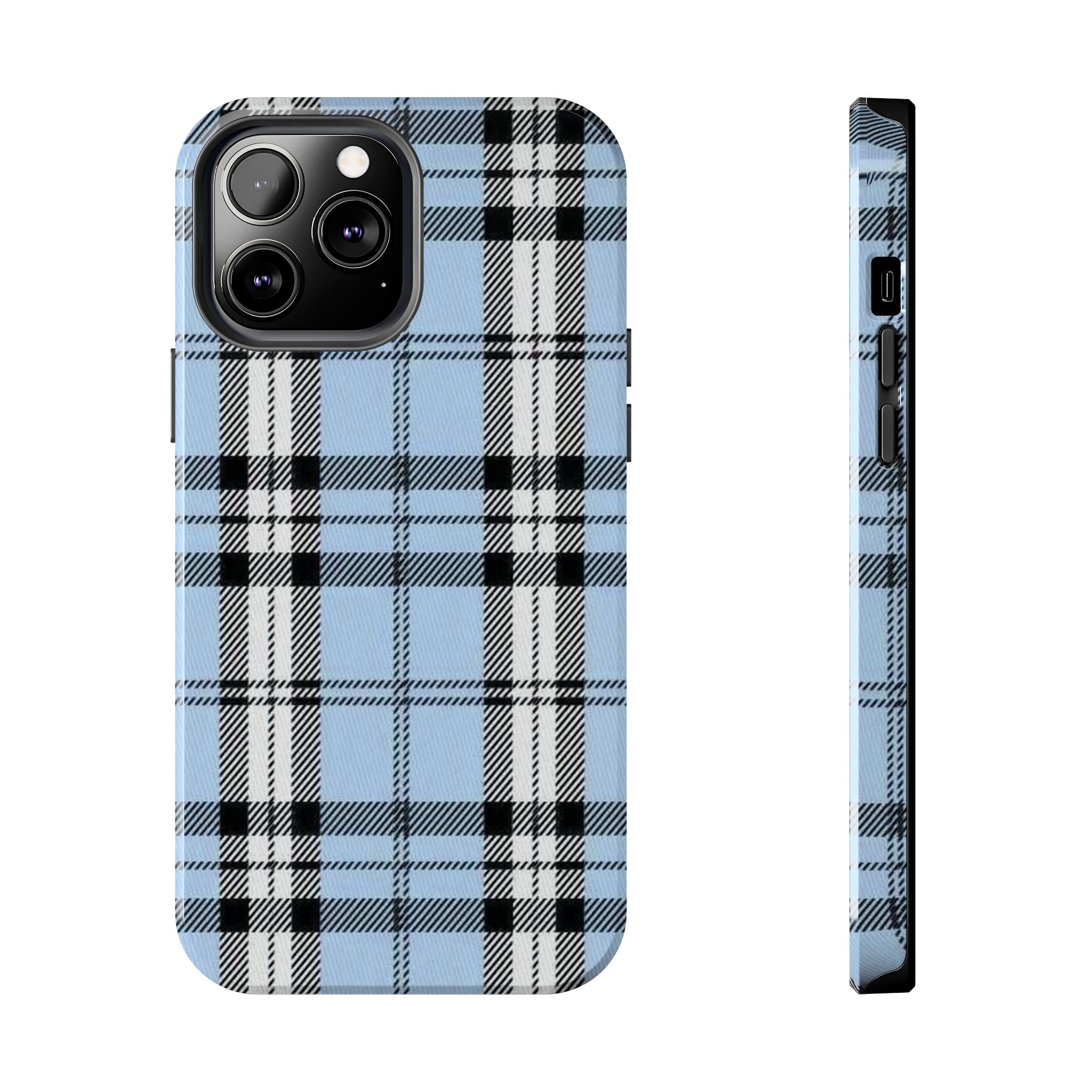 Light Baby Blue Gingham Plaid Phone Case