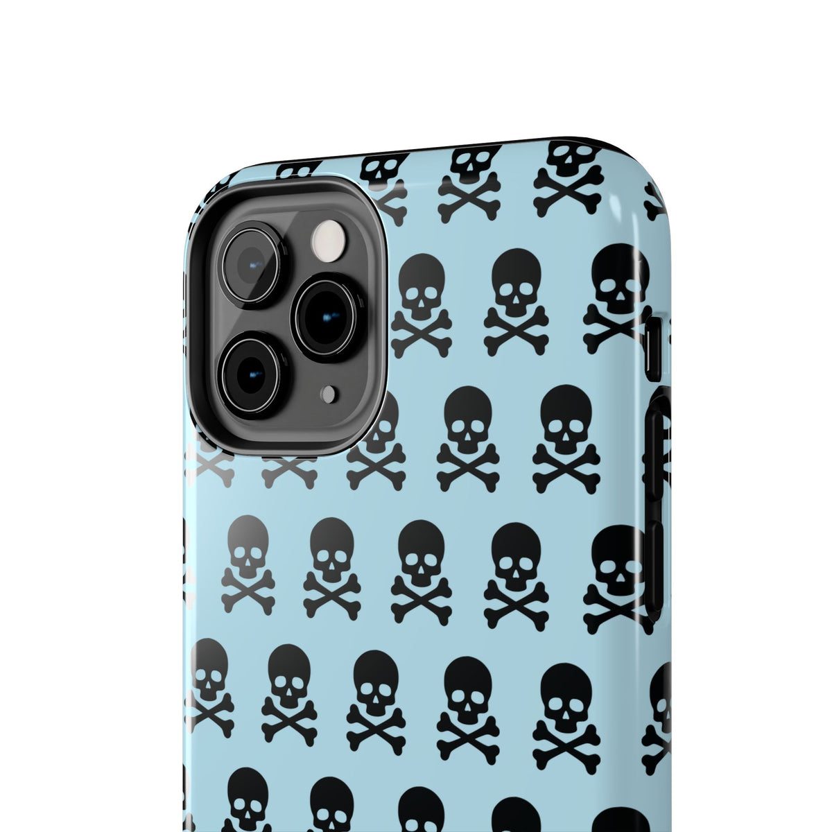 Blue Punk Skull Print Phone Case