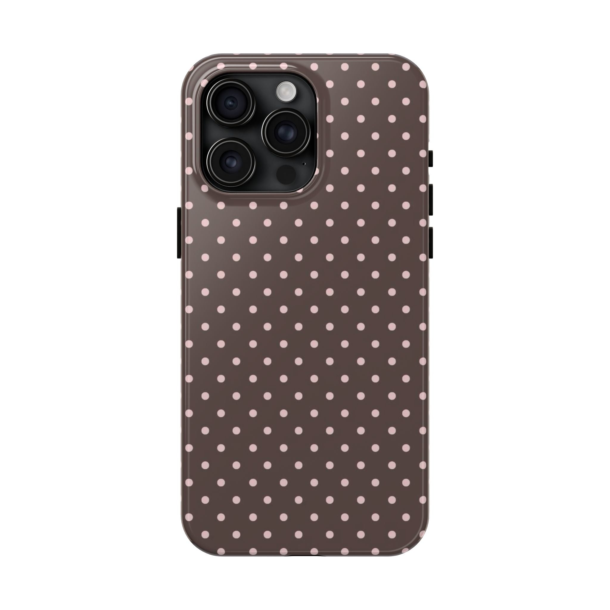 Brown with Pink Dots Phone Case  - Tough Impact-Resistant Case