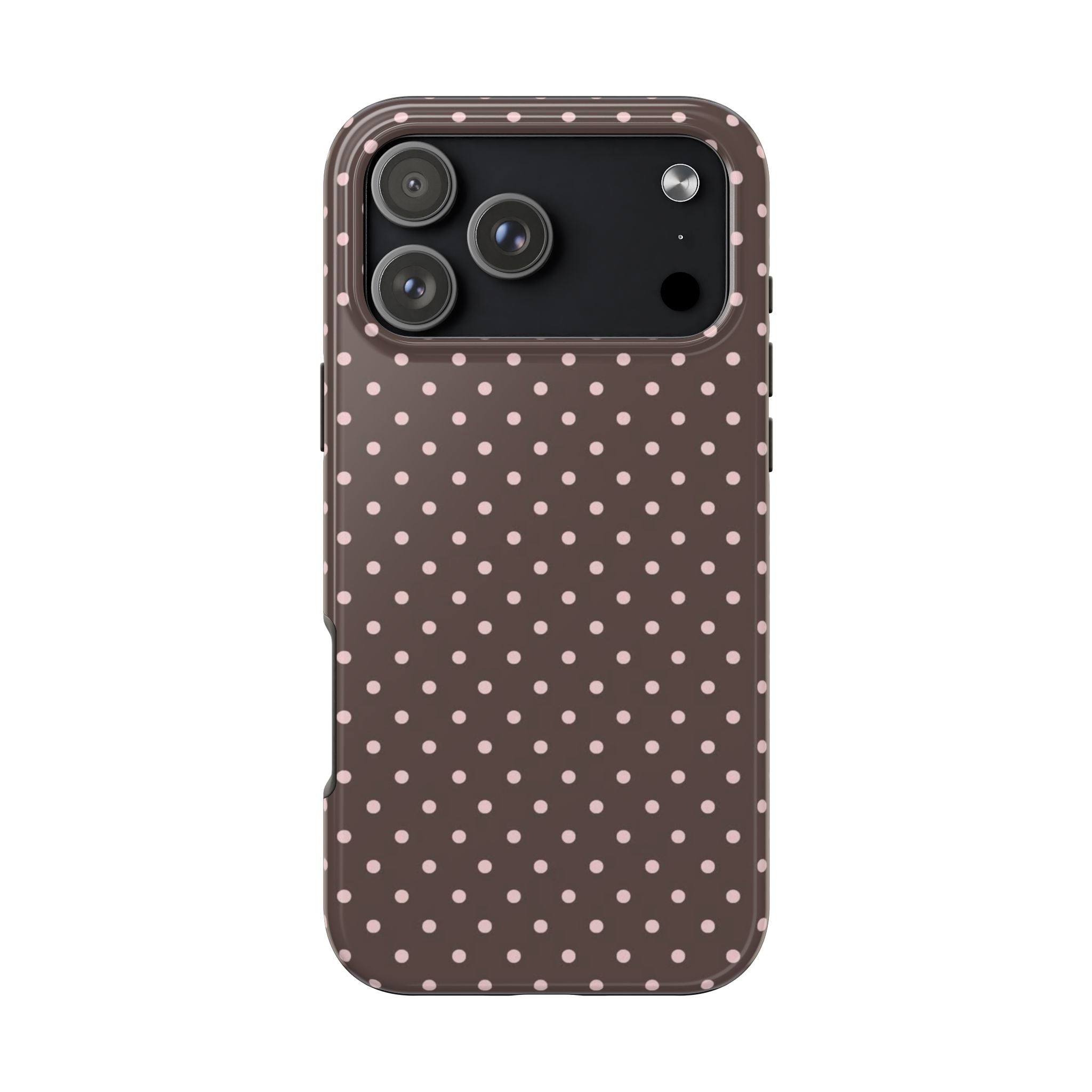 Brown with Pink Dots Phone Case  - Tough Impact-Resistant Case
