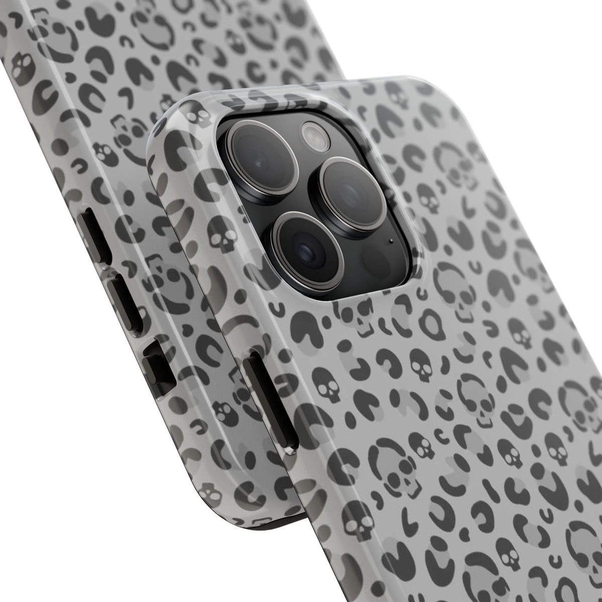 Skull Cheetah Grey Leopard Phone Case