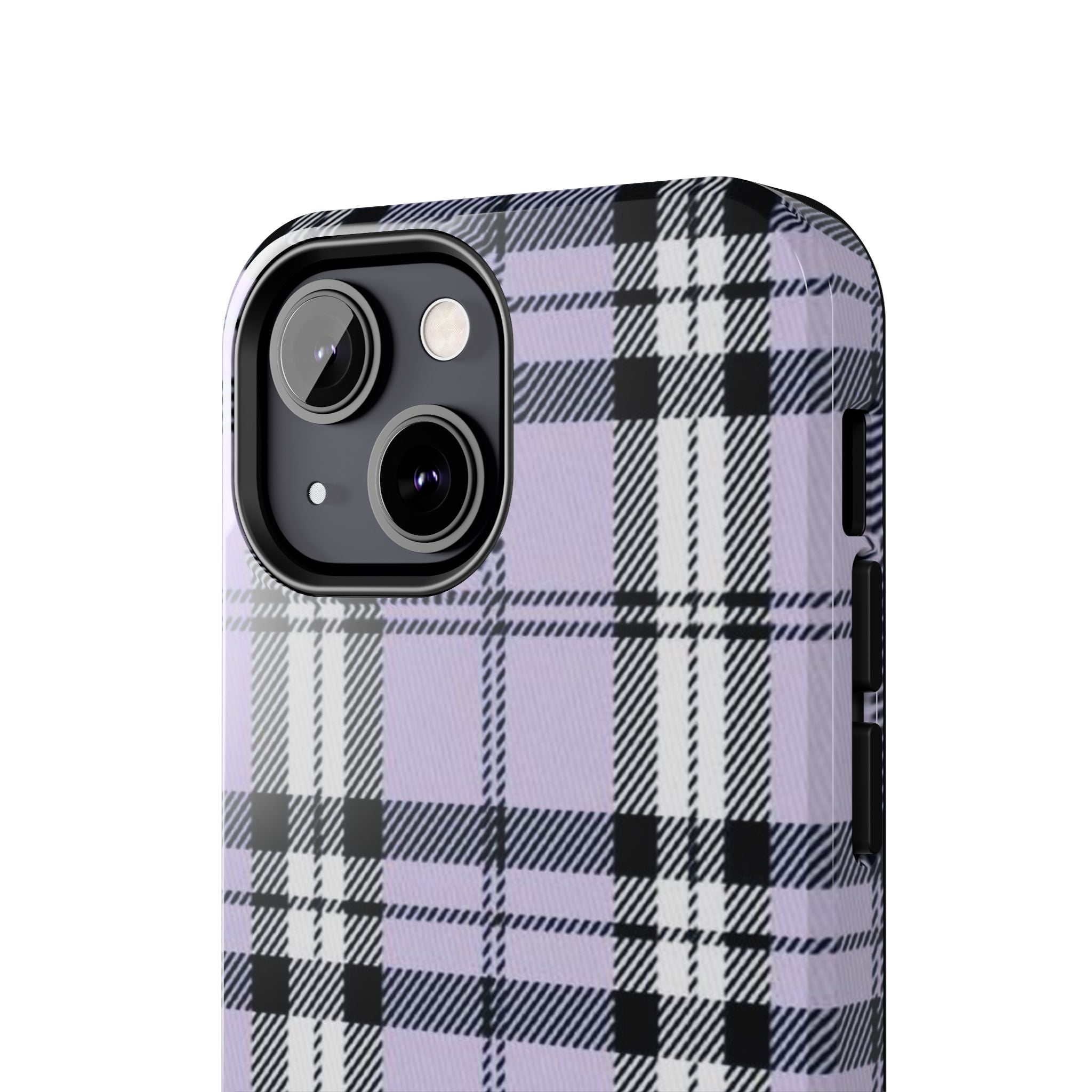 Lavender Light Purple Gingham Plaid Phone Case  - Tough Impact-Resistant Case