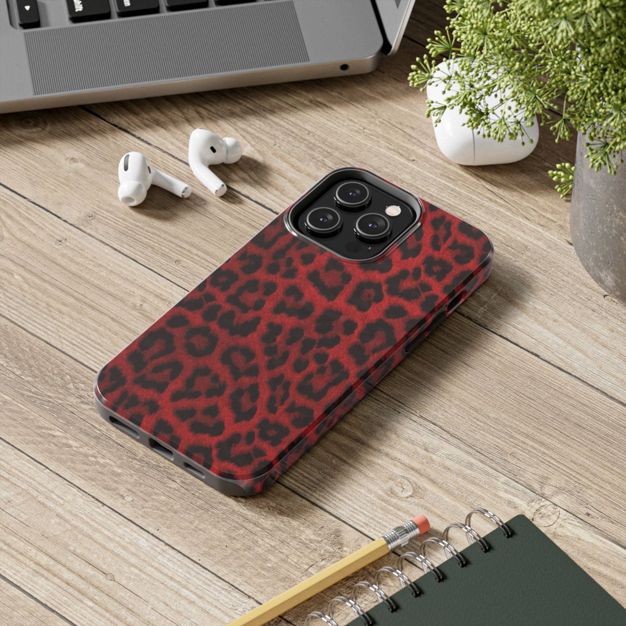 Red Cheetah Leopard Phone Case  - Tough Impact-Resistant Case