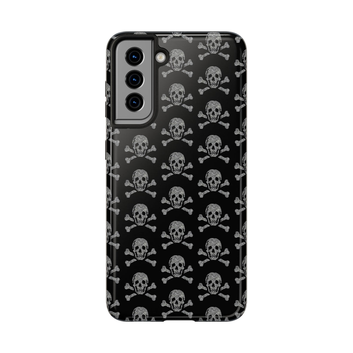 Silver Skull Print Phone Case  - Tough Impact-Resistant Case