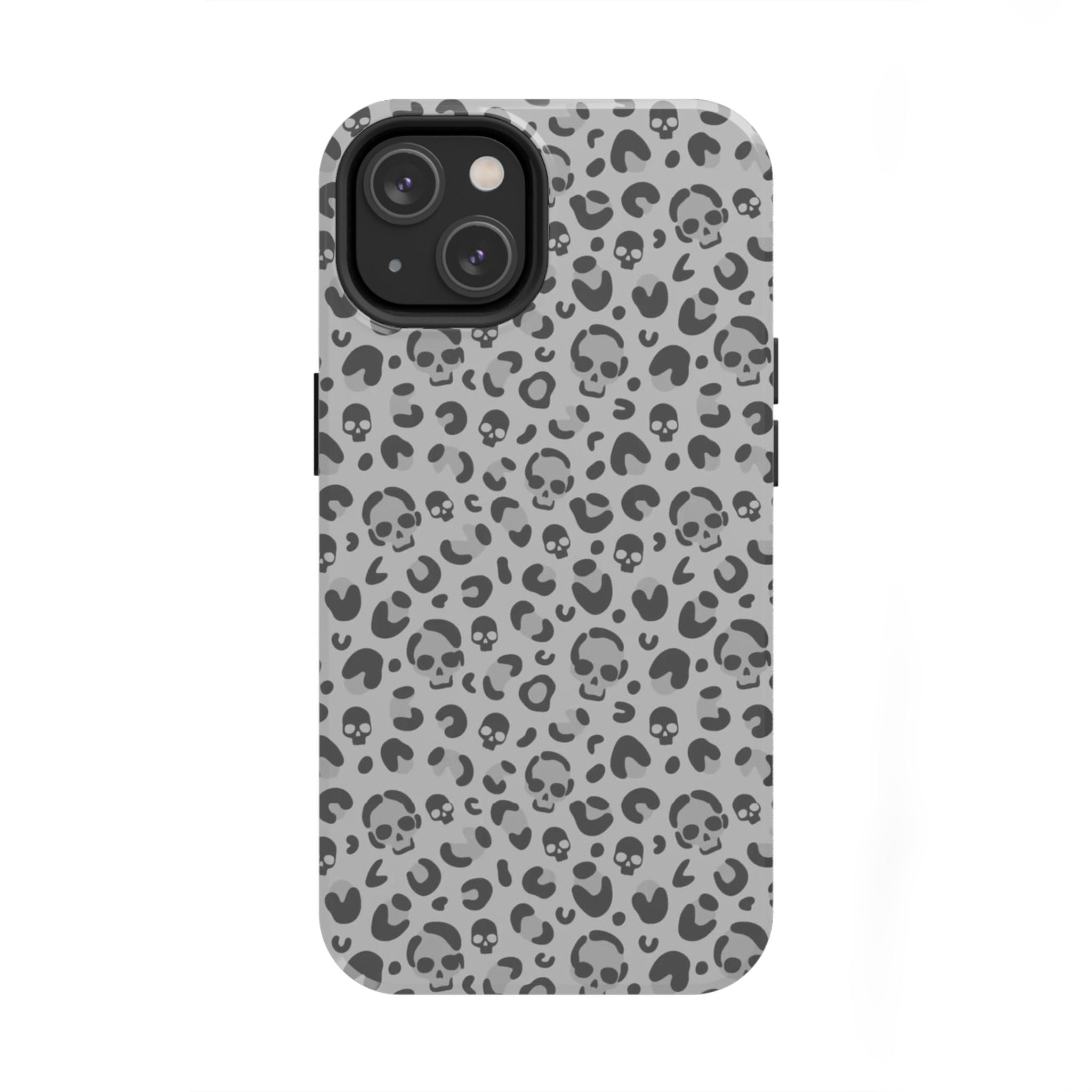 Skull Cheetah Grey Leopard Phone Case