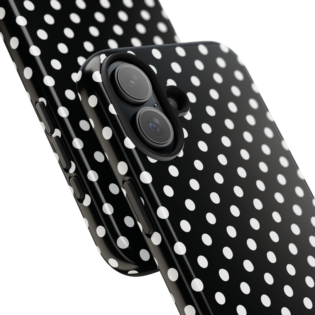 Black and White Polka Dot Phone Case  - Tough Impact-Resistant Case