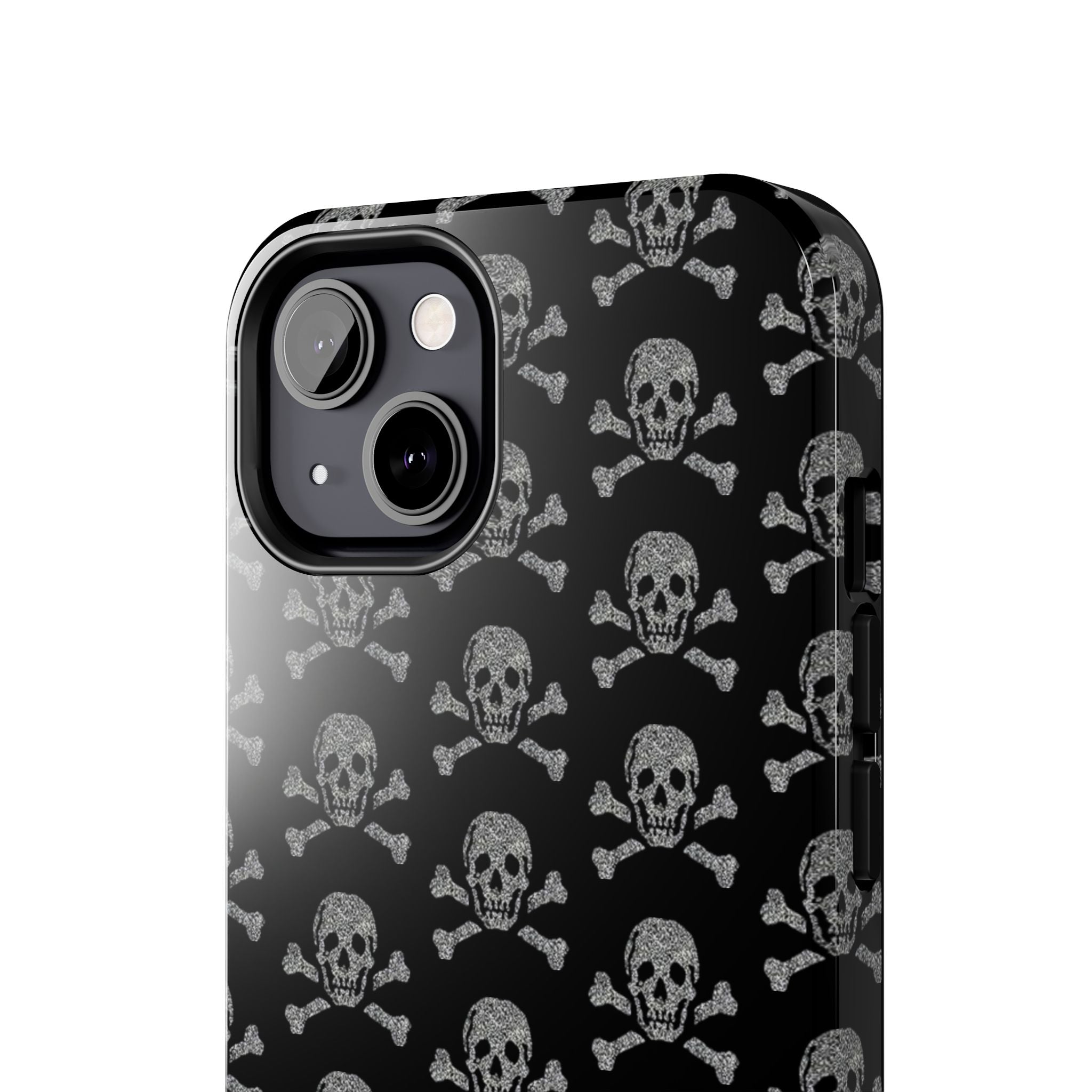 Silver Skull Print Phone Case  - Tough Impact-Resistant Case