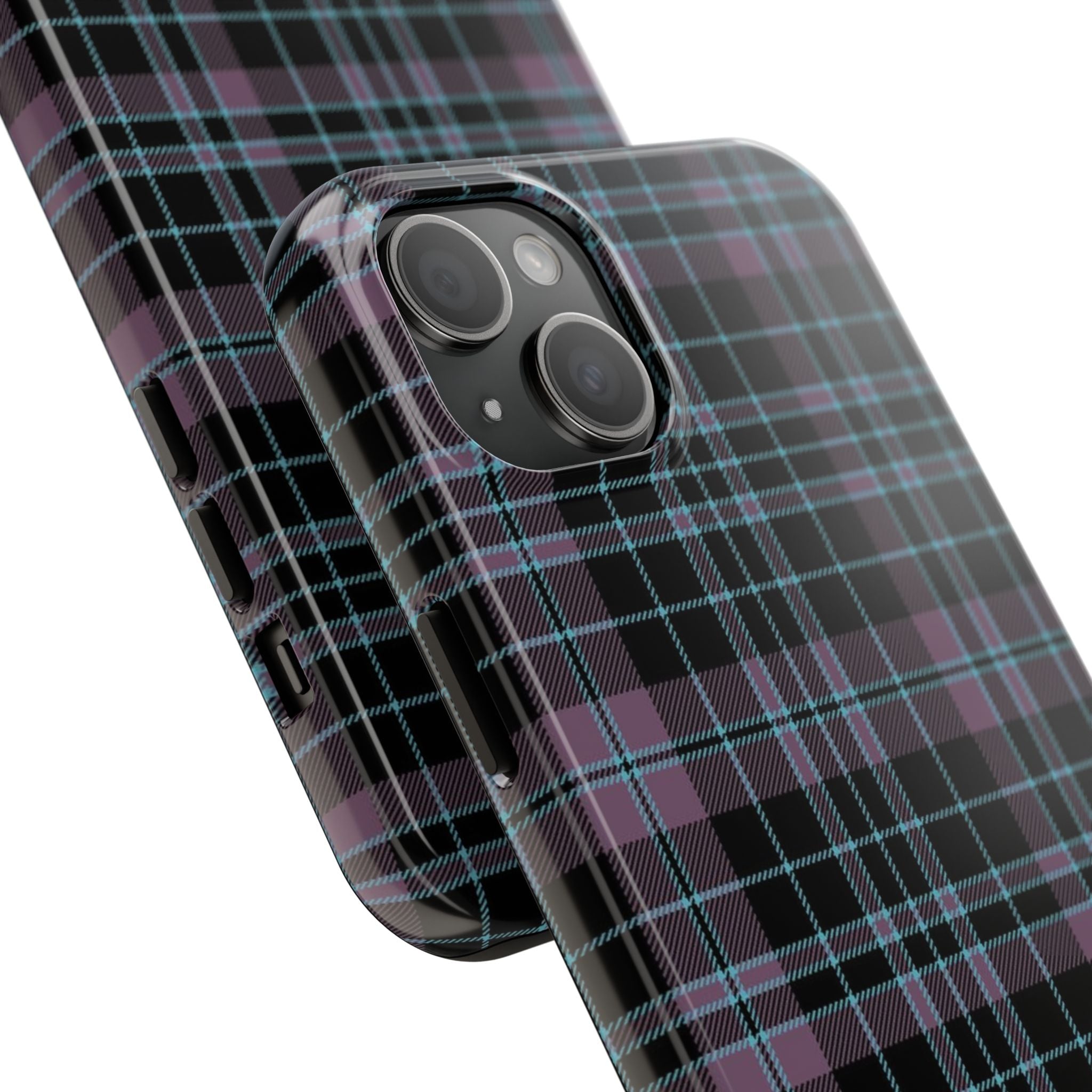 Punk Purple and Blue Plaid Phone Case