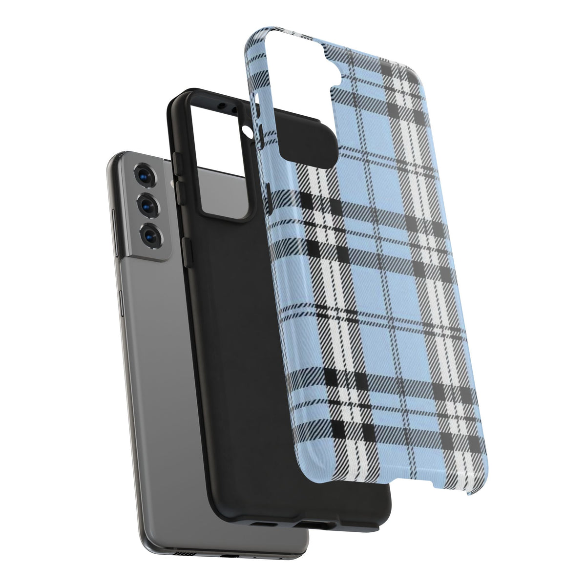 Light Baby Blue Gingham Plaid Phone Case