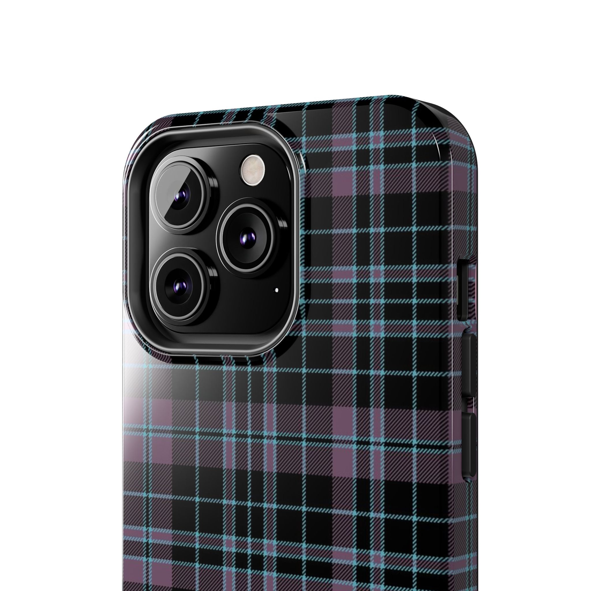 Punk Purple and Blue Plaid Phone Case