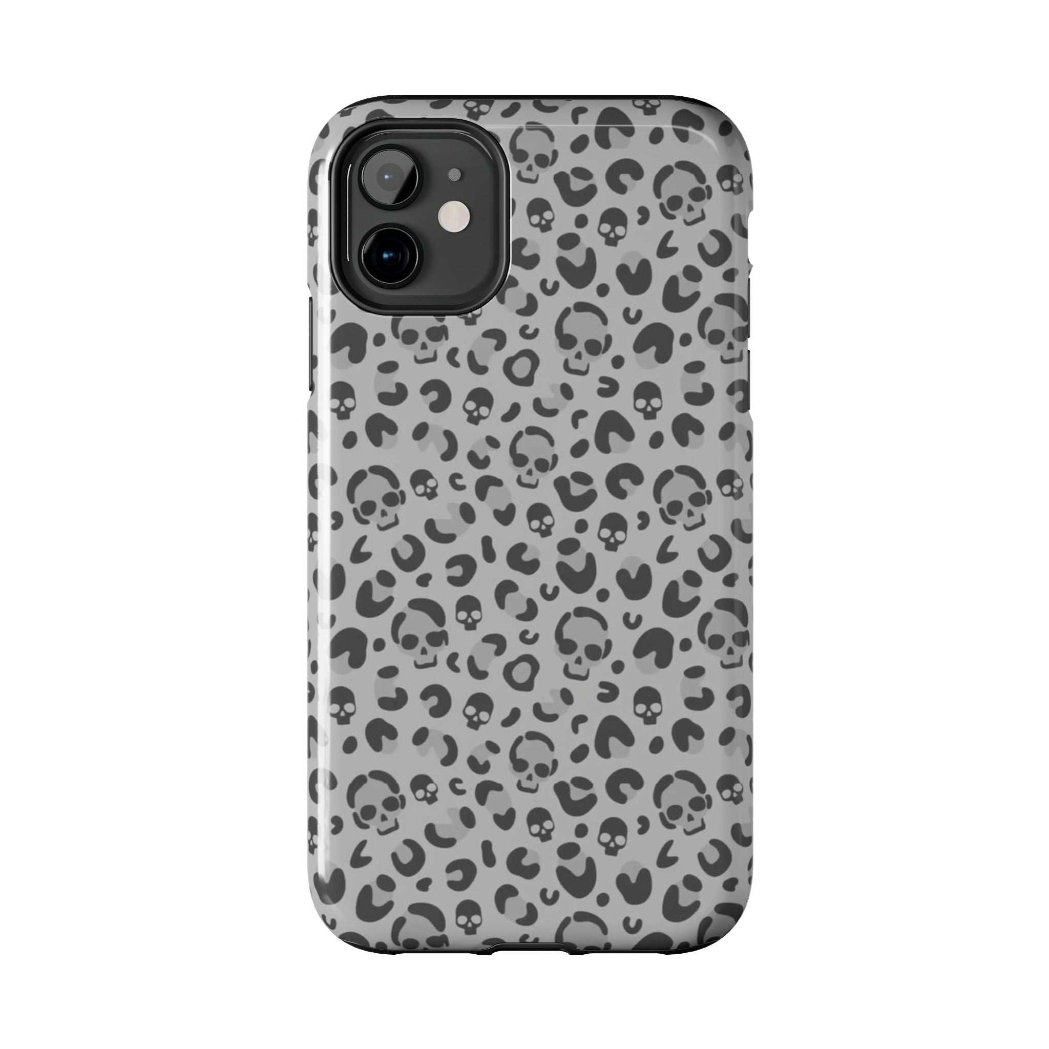 Skull Cheetah Grey Leopard Phone Case