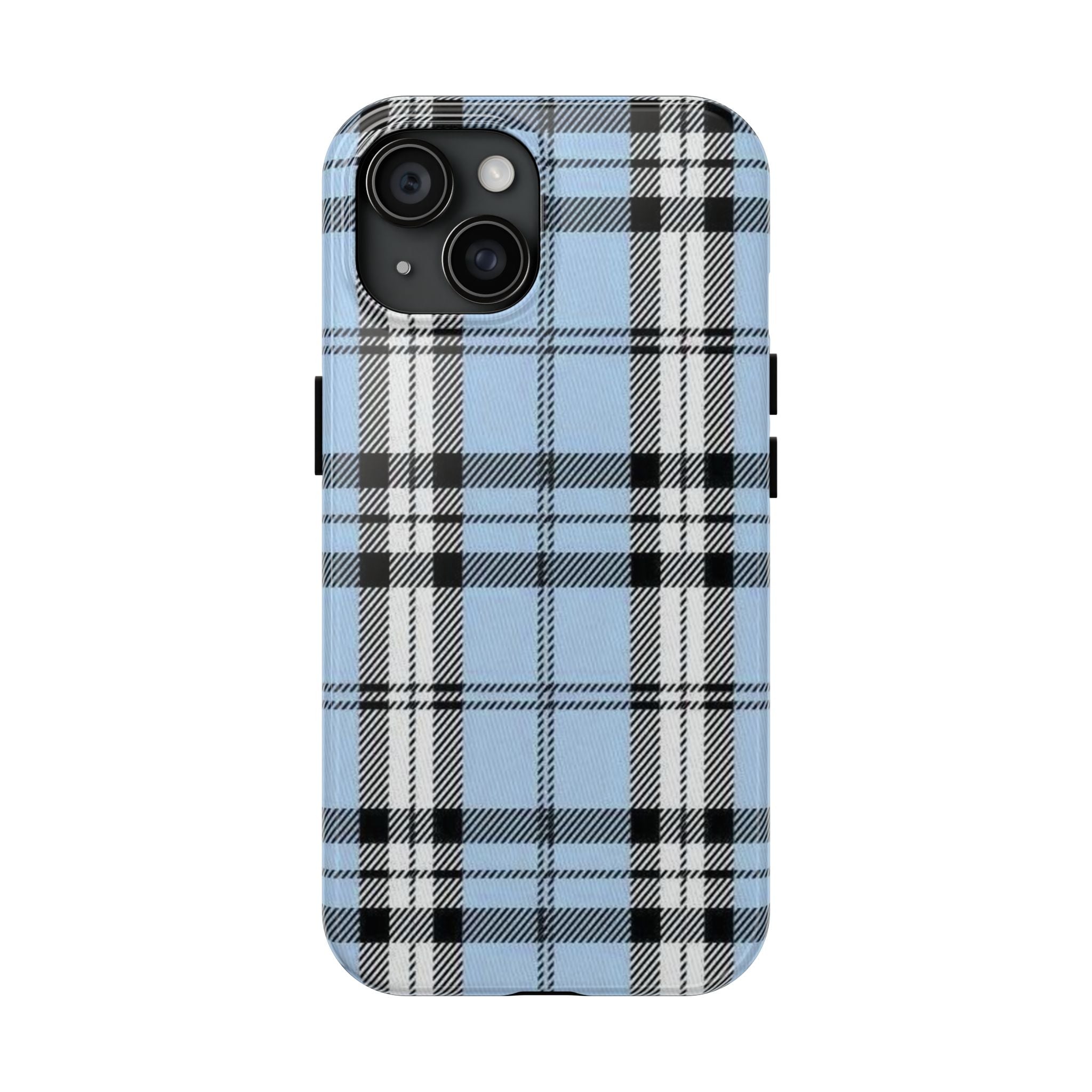 Light Baby Blue Gingham Plaid Phone Case