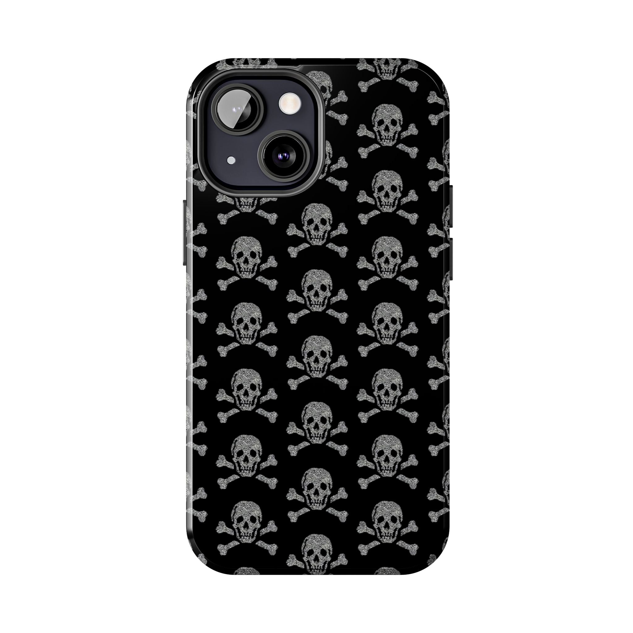 Silver Skull Print Phone Case  - Tough Impact-Resistant Case