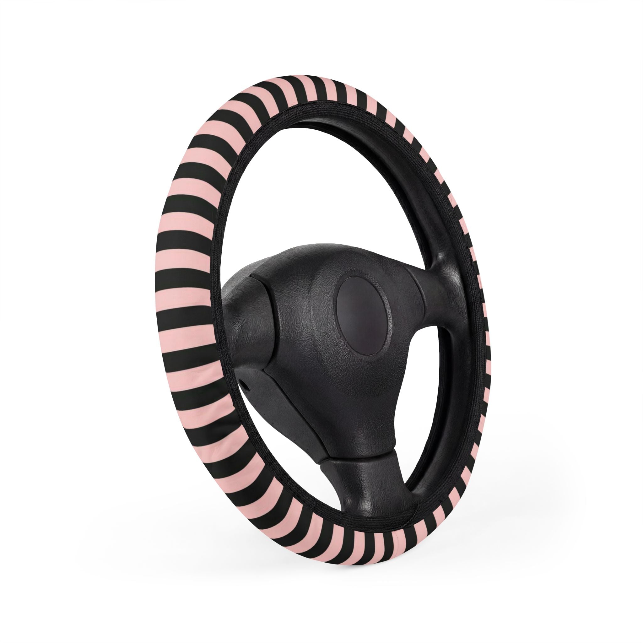 Striped Pink and Black Car Steering Wheel Cover