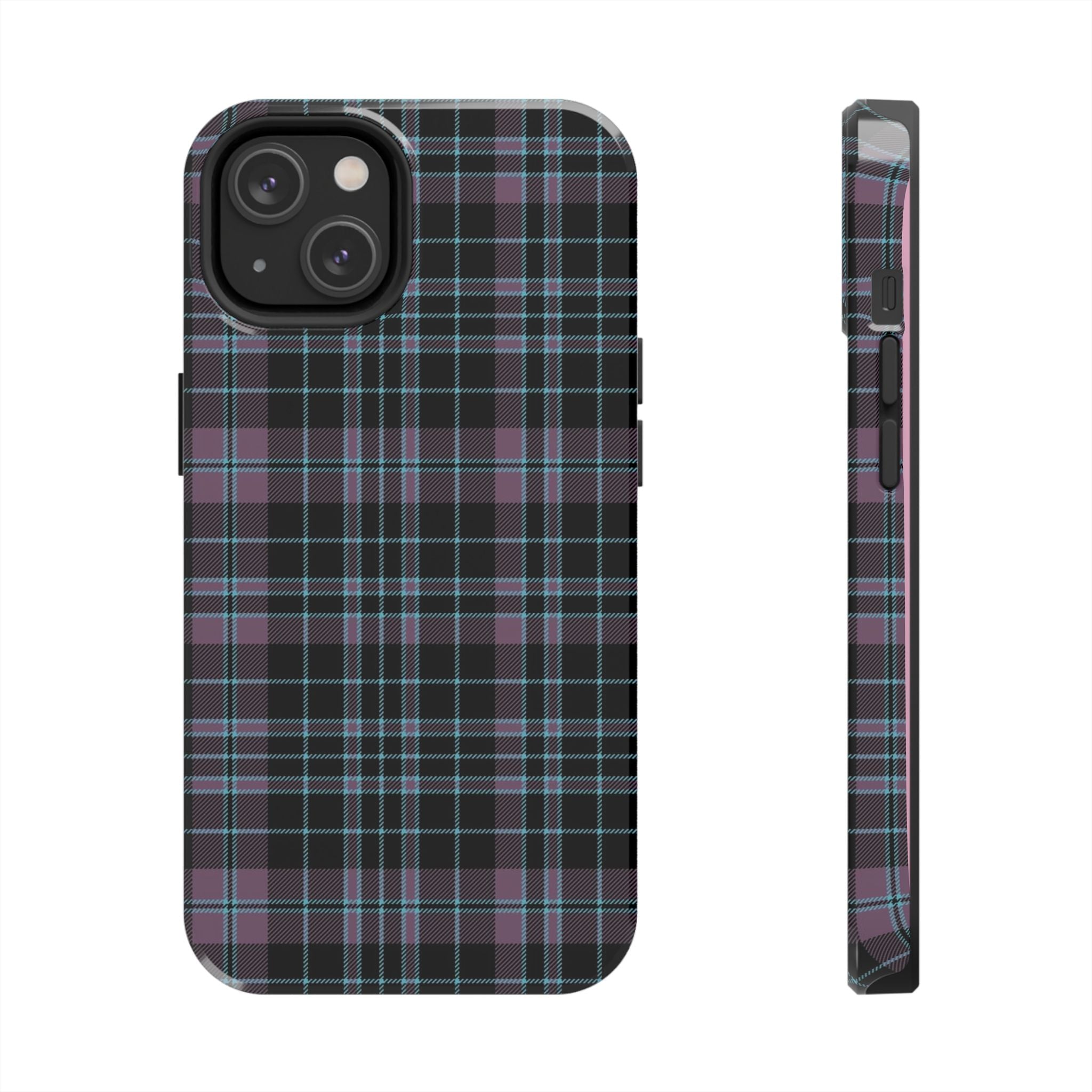 Punk Purple and Blue Plaid Phone Case