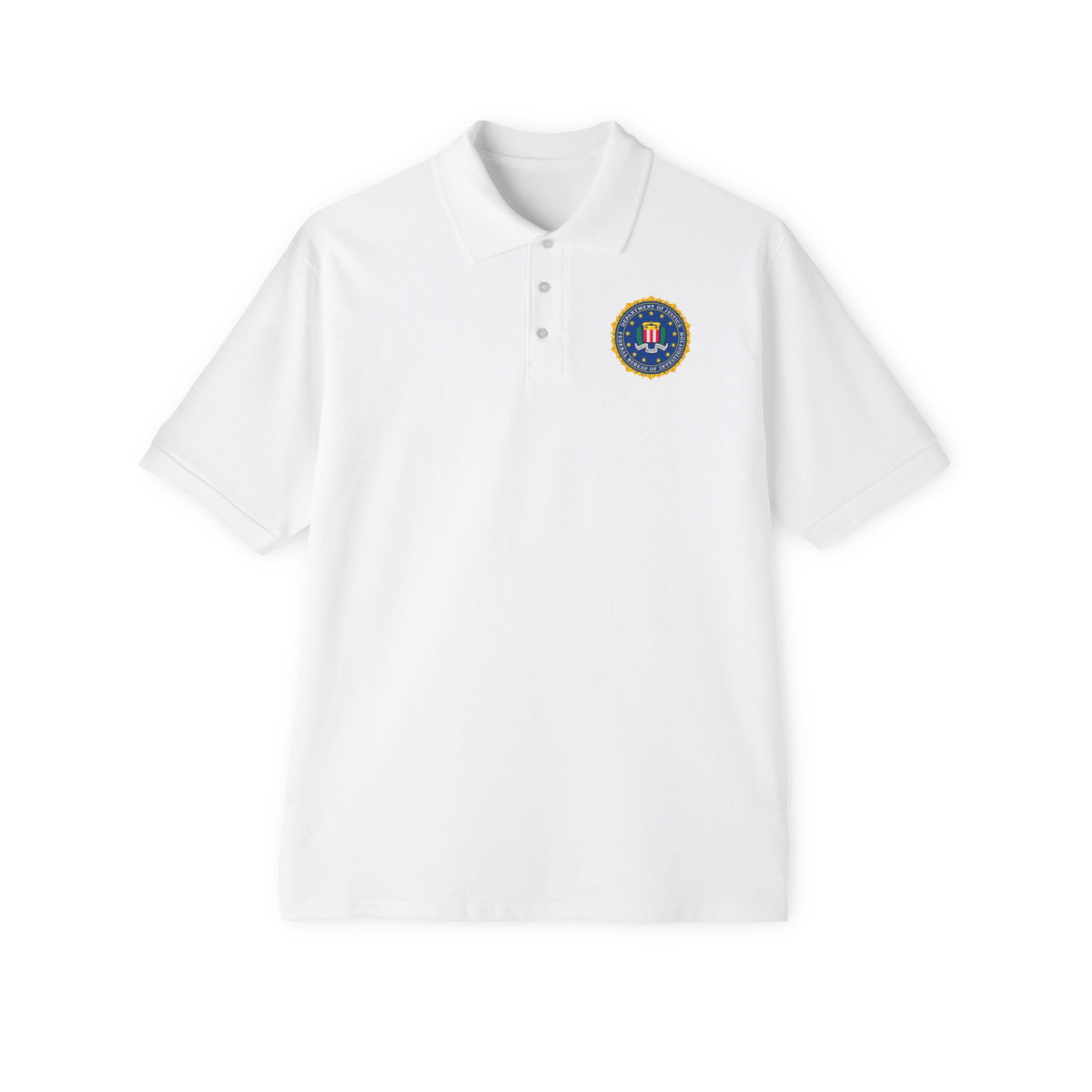 FBI Custom Halloween Polo Shirt Badge Logos on Front and Back - Men's Piqué Polo