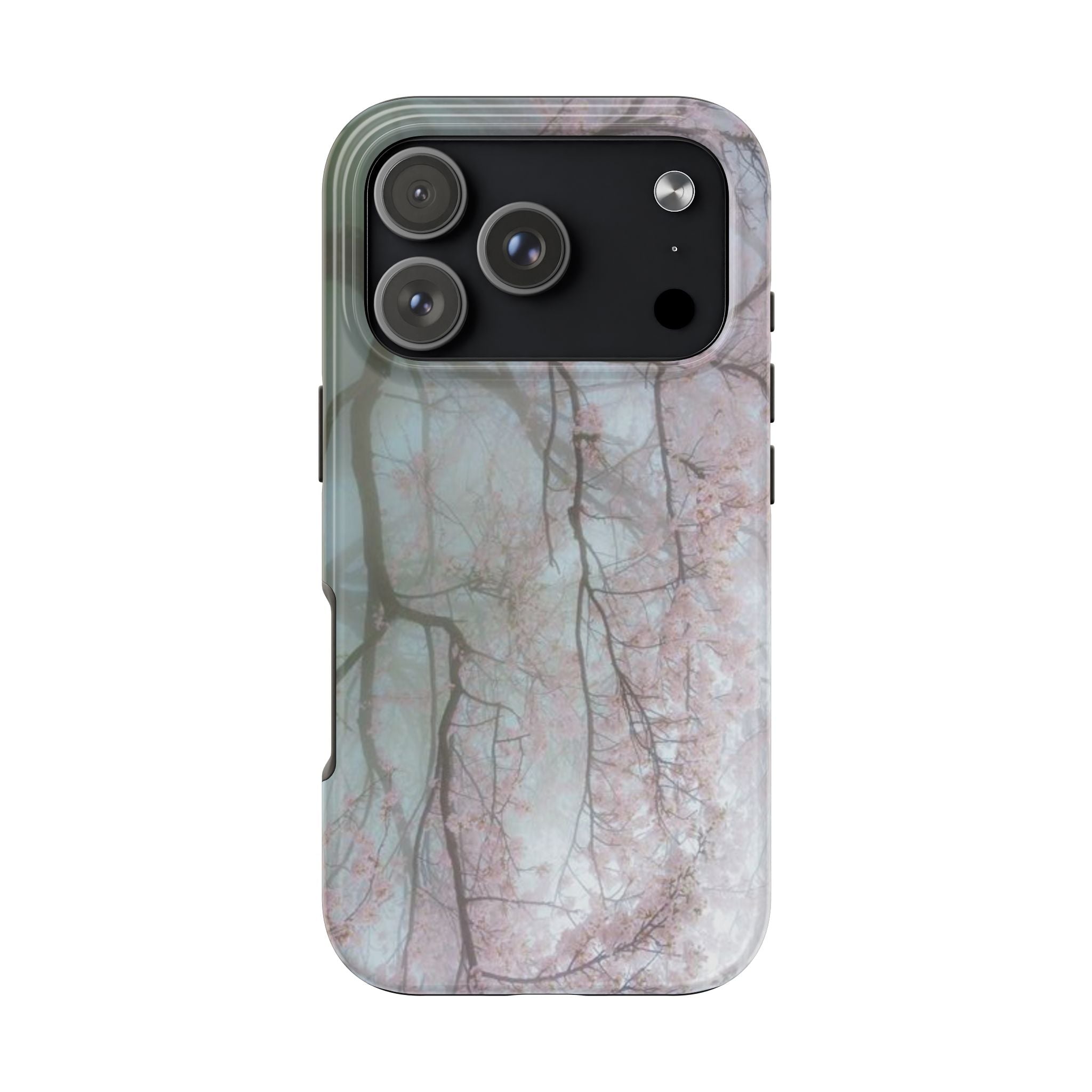 Foggy Cherry Blossom Cyber Phone Case  - Tough Impact-Resistant Case