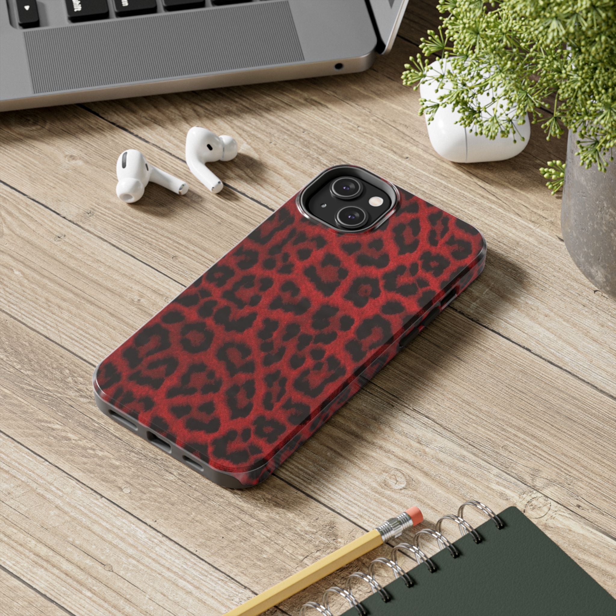 Red Cheetah Leopard Phone Case  - Tough Impact-Resistant Case