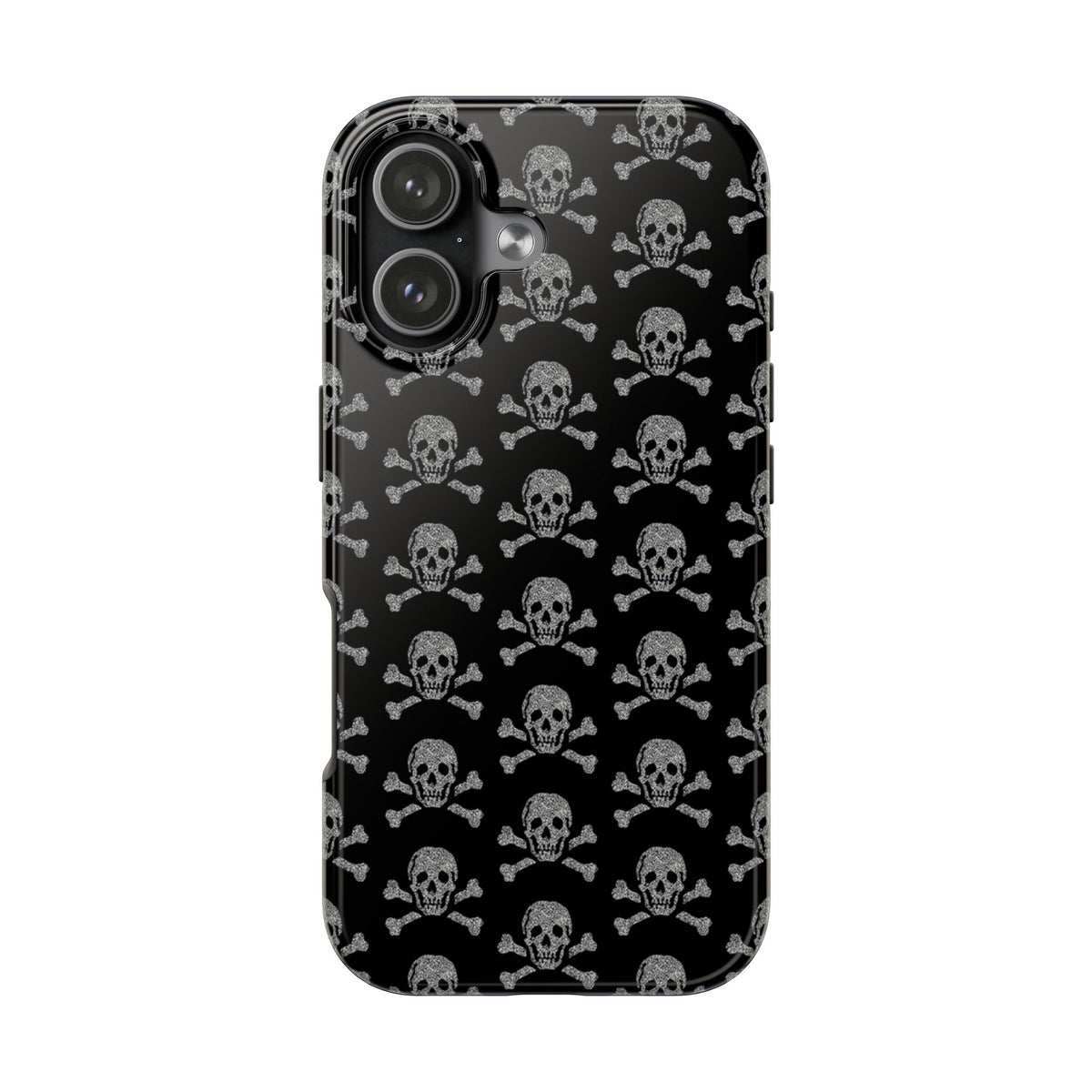 Silver Skull Print Phone Case  - Tough Impact-Resistant Case